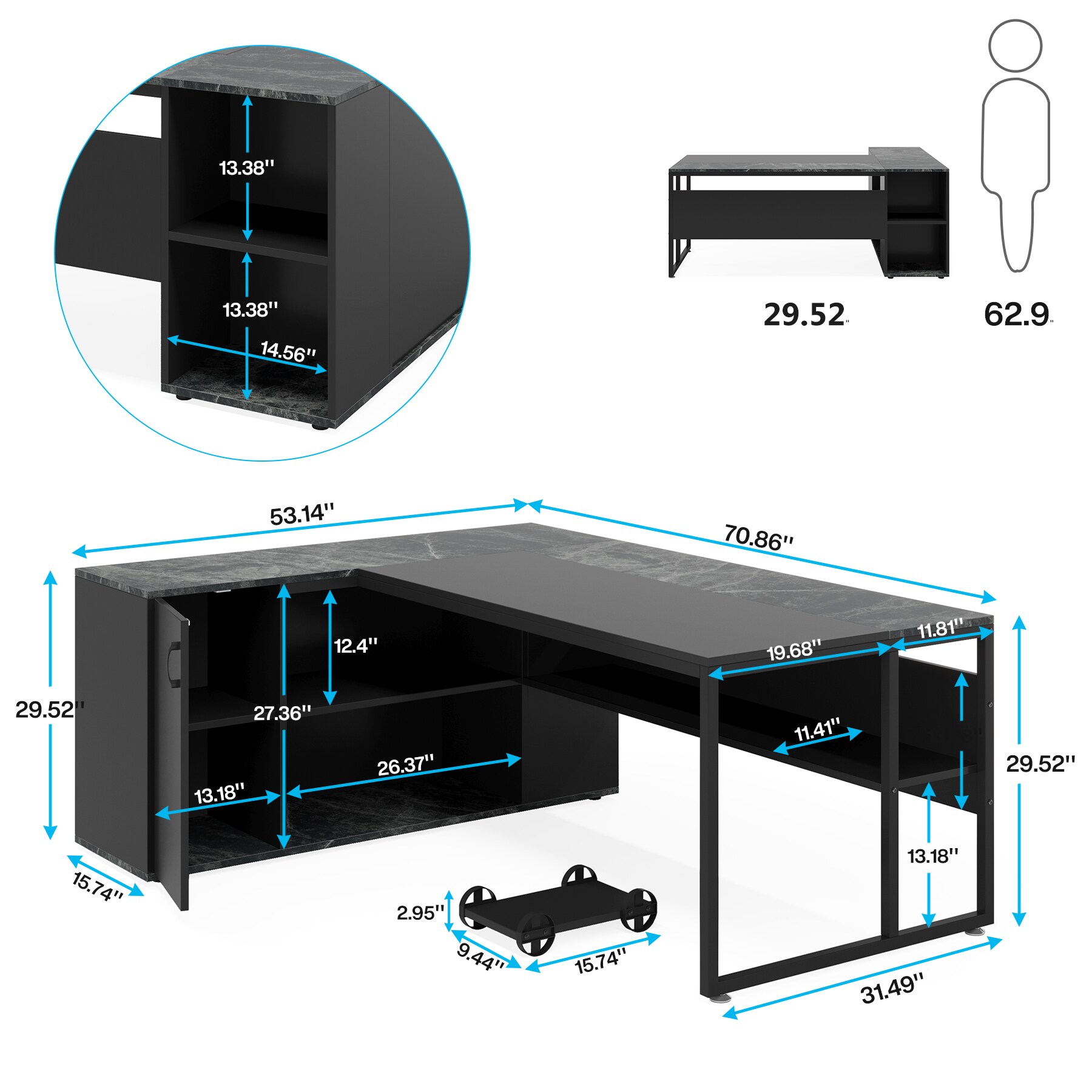 Tribesigns LWFD-YS0122 Office-Tables - View #4