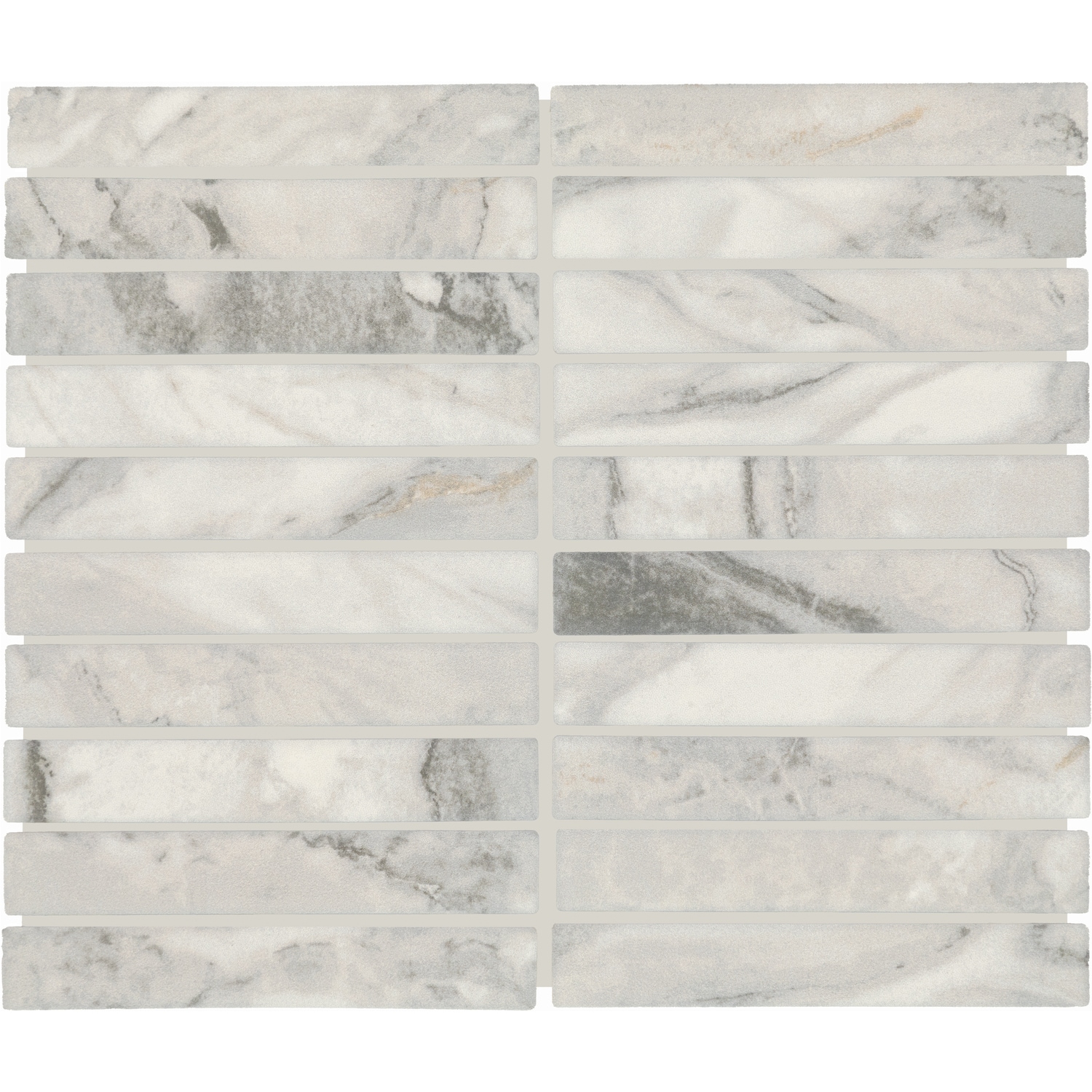 American Olean EC35STK16MBLWMT Elevated Craft Silver 10-in x 12-in Matte Ceramic Patterned Linear Mosaic Wall Tile (0.83-sq. ft/ Piece)