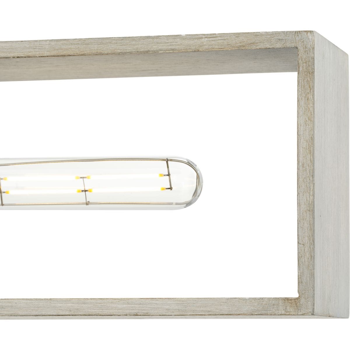 Boundary 4-Light Brushed Nickel and Oak Geometric Chandelier