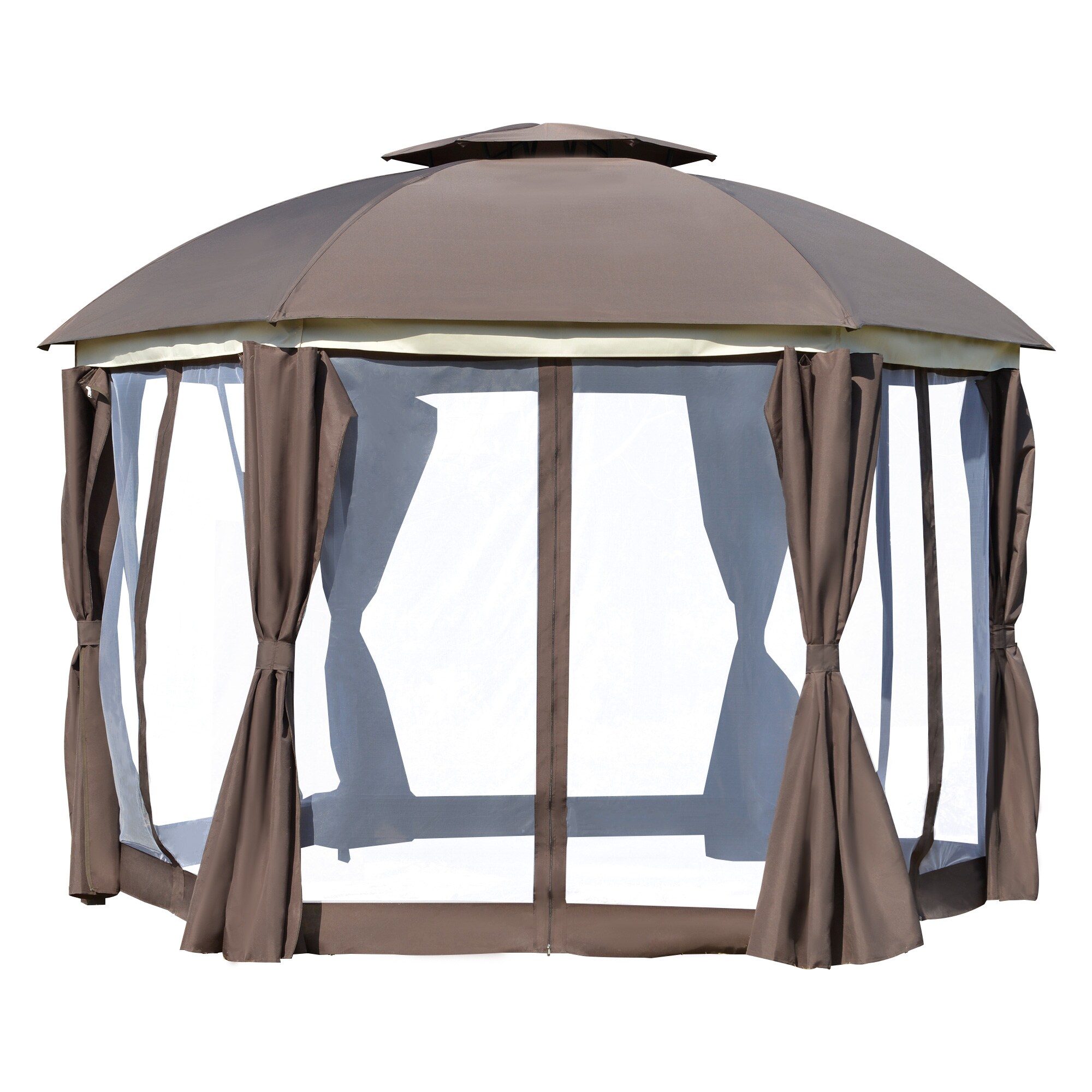 Kahomvis AOS-QP109-254 12-ft x 12-ft Brown Soft Top Roof