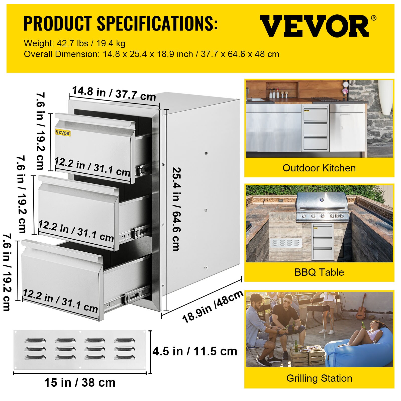 VEVOR CTG19.6X26.600001V0 Builtin-Grill-Cabinet-Parts - View #8