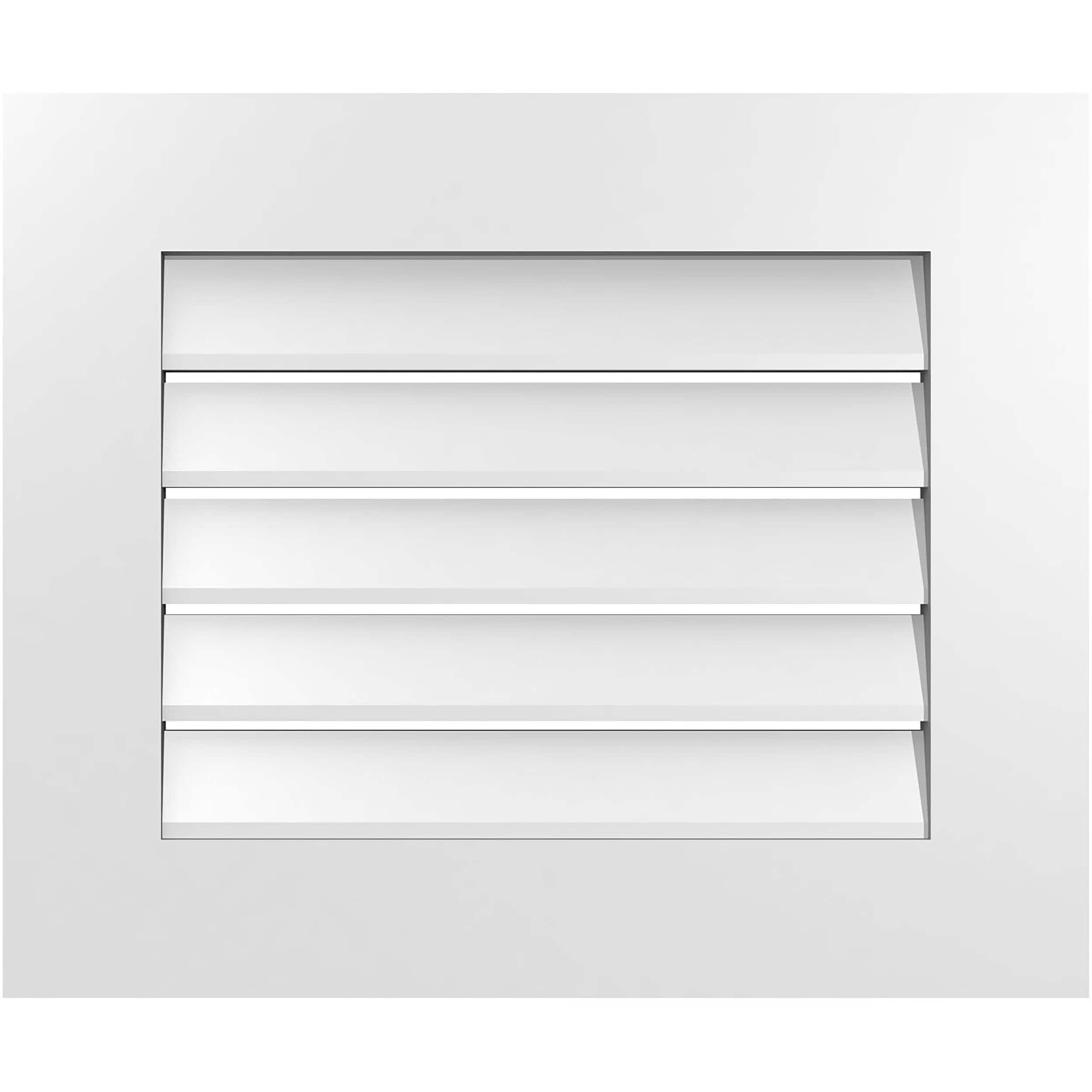 Ekena Millwork GVPVE24X2001SF 24-Inches x 20-Inches Off-white Rectangle PVC Gable Louver Vent