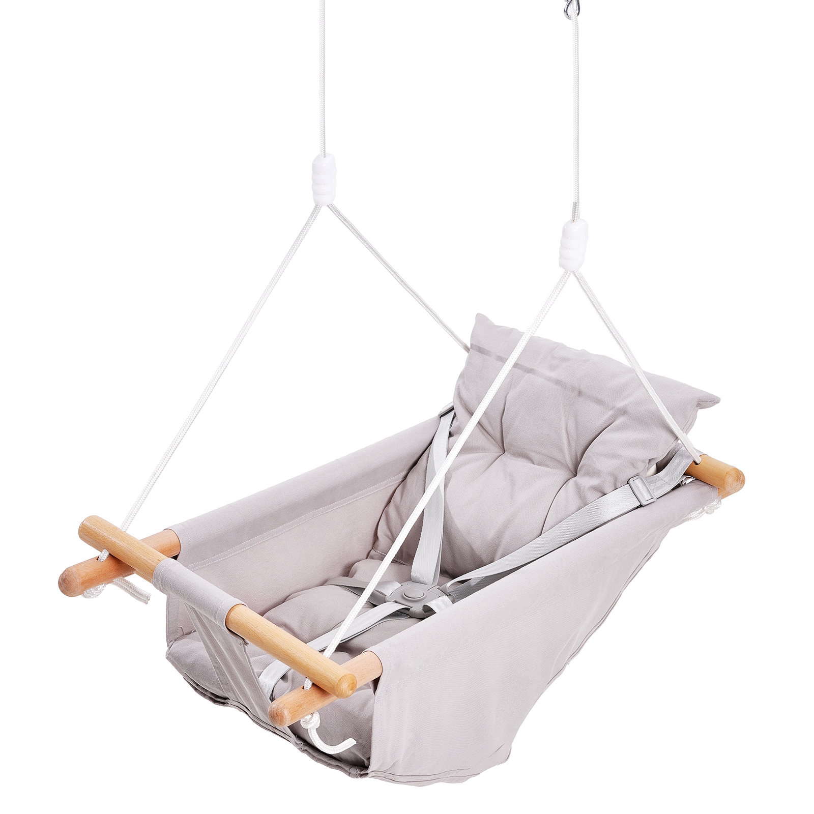SVOPES SVOPESFBDCQQZ07614V0 Canvas Hammock Swing Gray Plastic Belt Swing