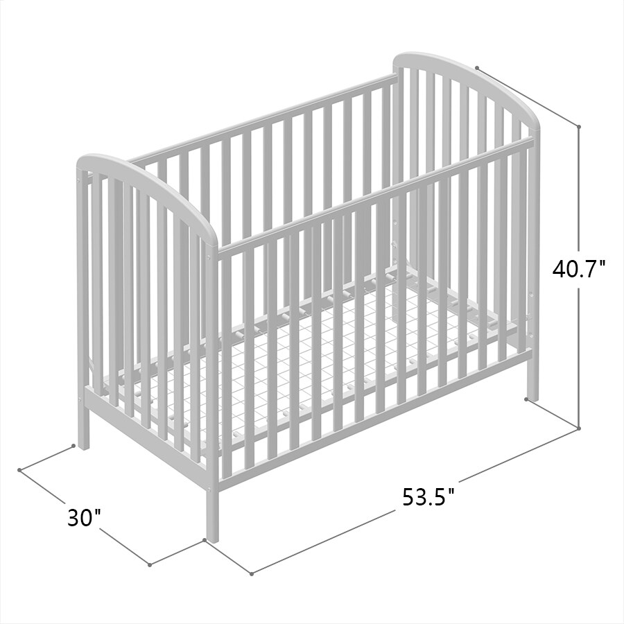 FUFU&GAGA Crib 2-in-1 Brown Convertible Crib in the Cribs department at ...