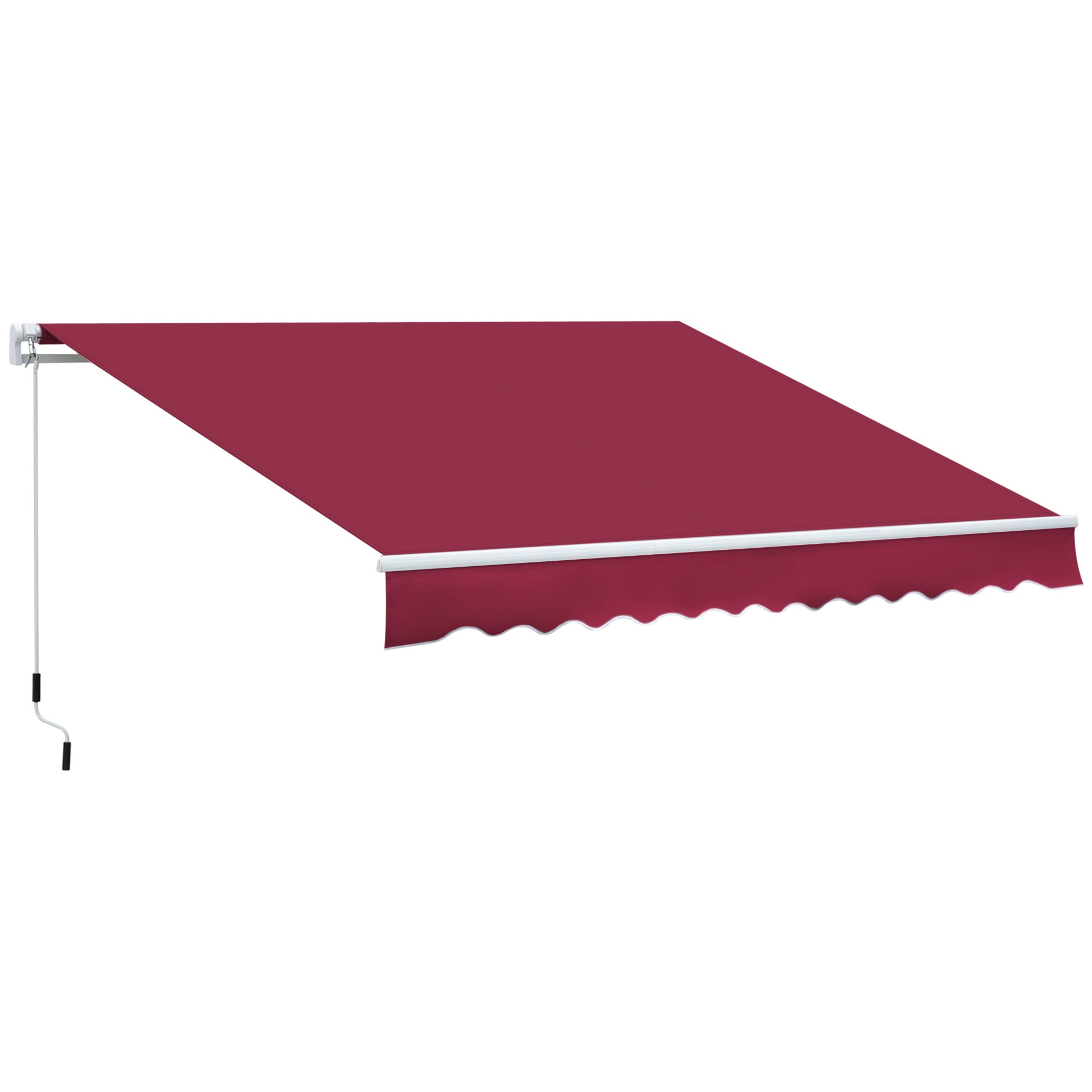 WELLFOR GASAW007 141.75-Inches Wide x 98.5-Inches Projection x 58.25-Inches Height Fabric Red Solid Manual Retractable Window/Door Awning