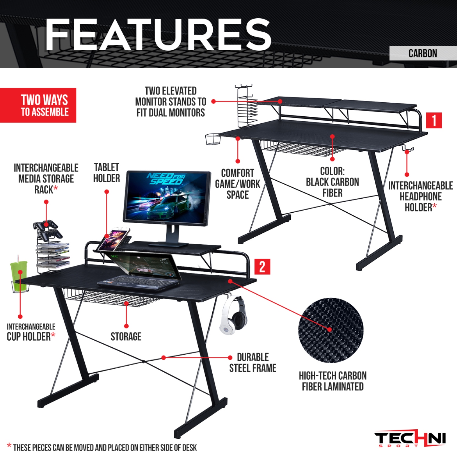 Streamdale Furniture RTA-TS200-BK desks - View #3