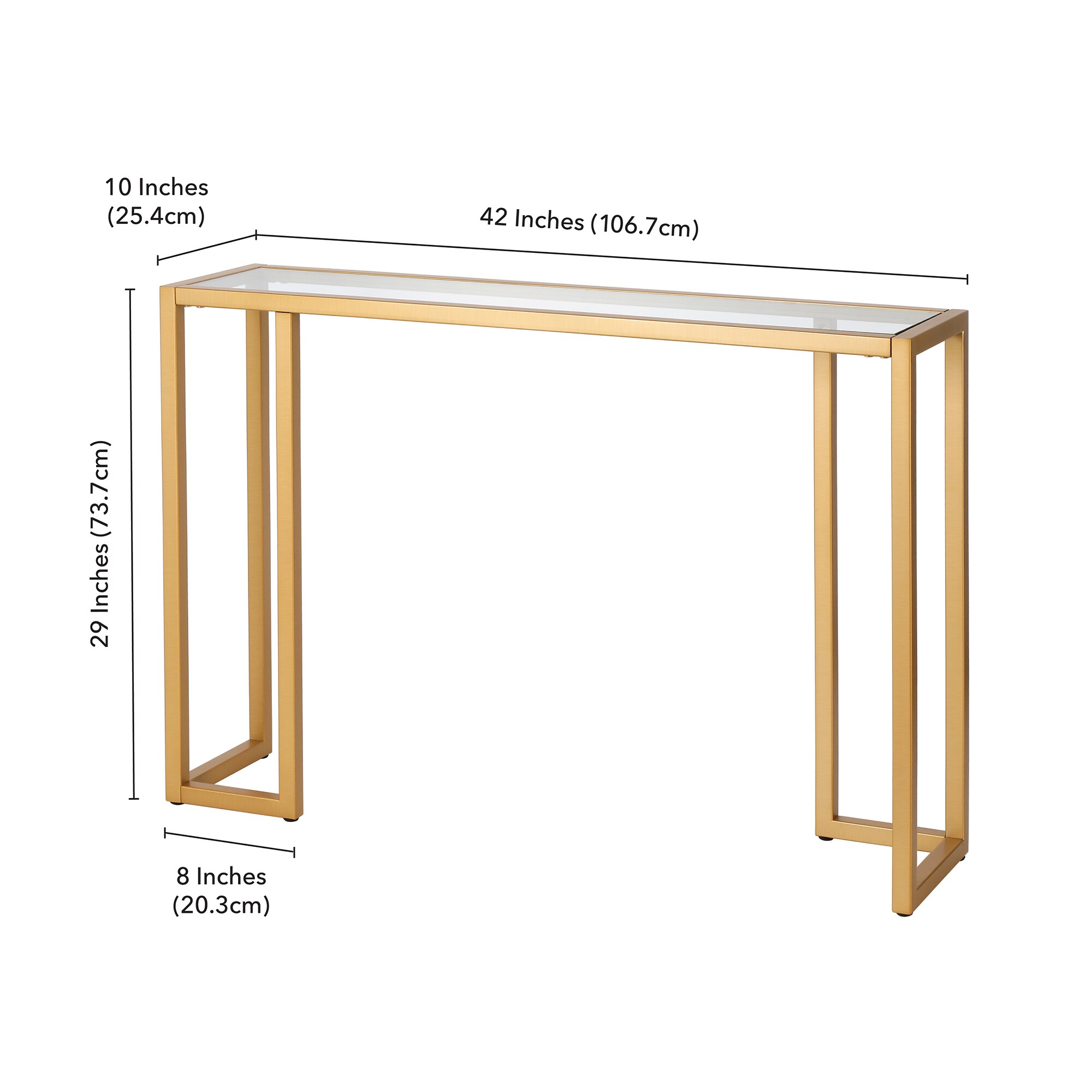 Hailey Home Oscar Modern Brass Console Table in the Console Tables ...