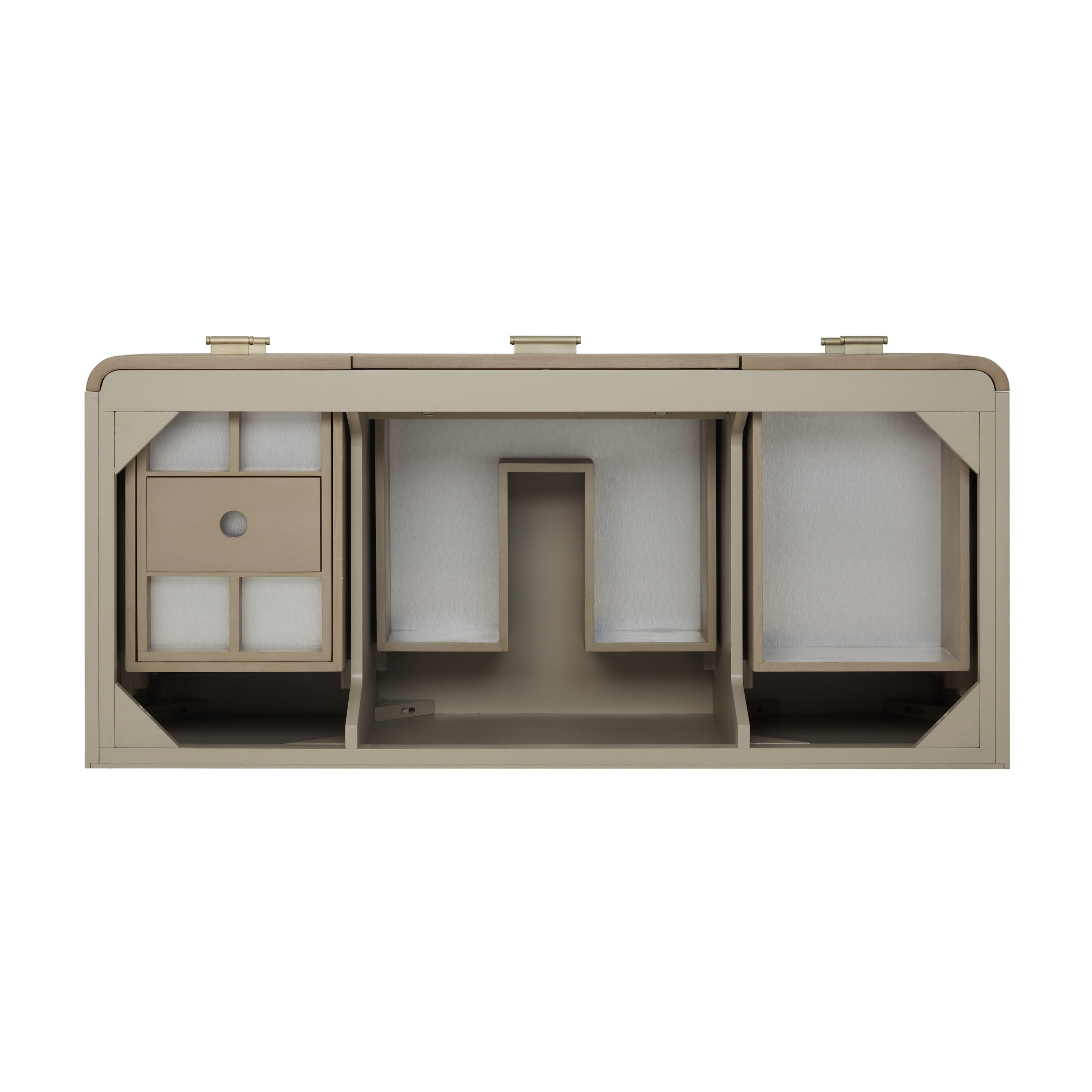 Lucian 48" Pebble Oak Single Vanity with Brass Hardware