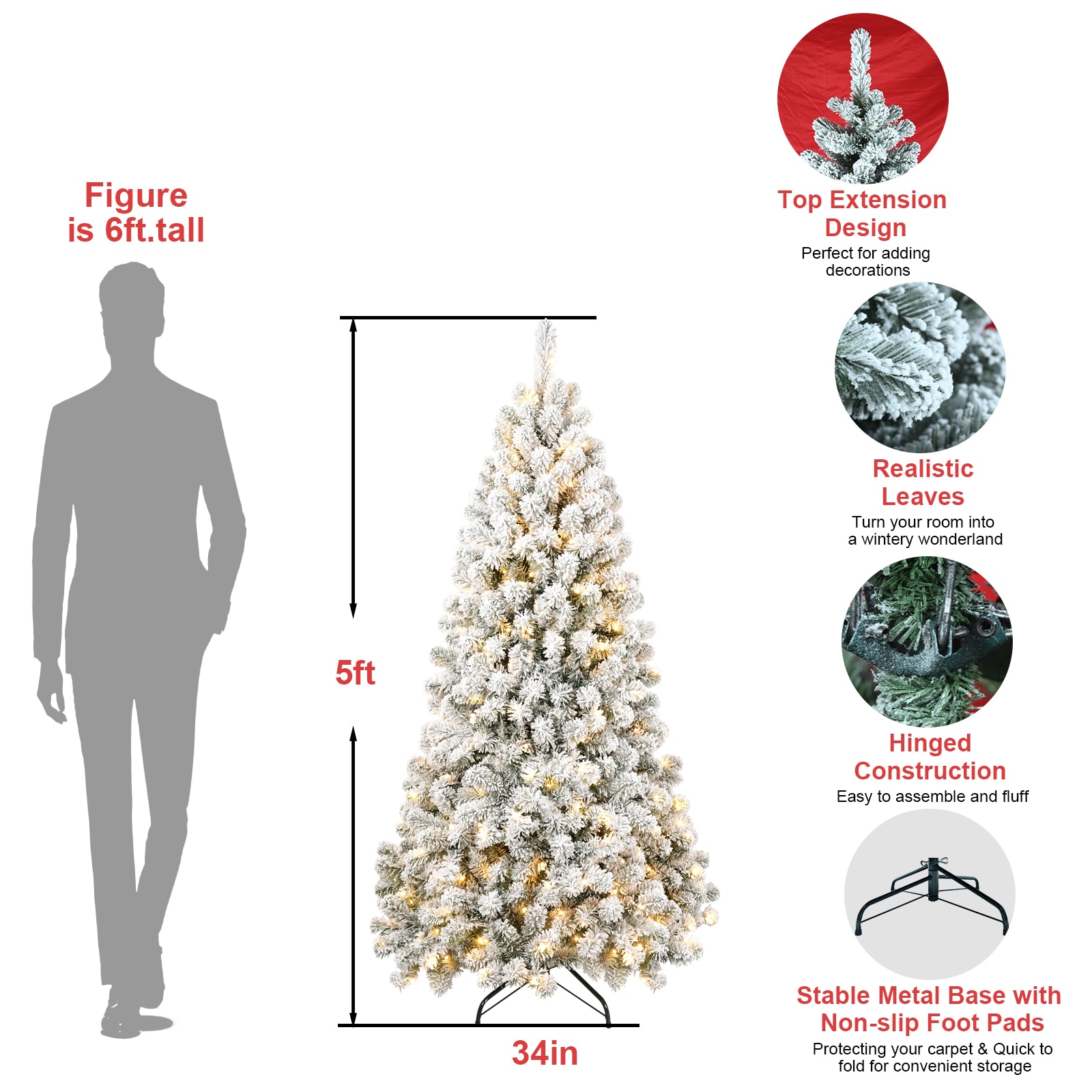WELLFOR GD-X4Y7J-GN Artificial-Christmas-Trees - View #9