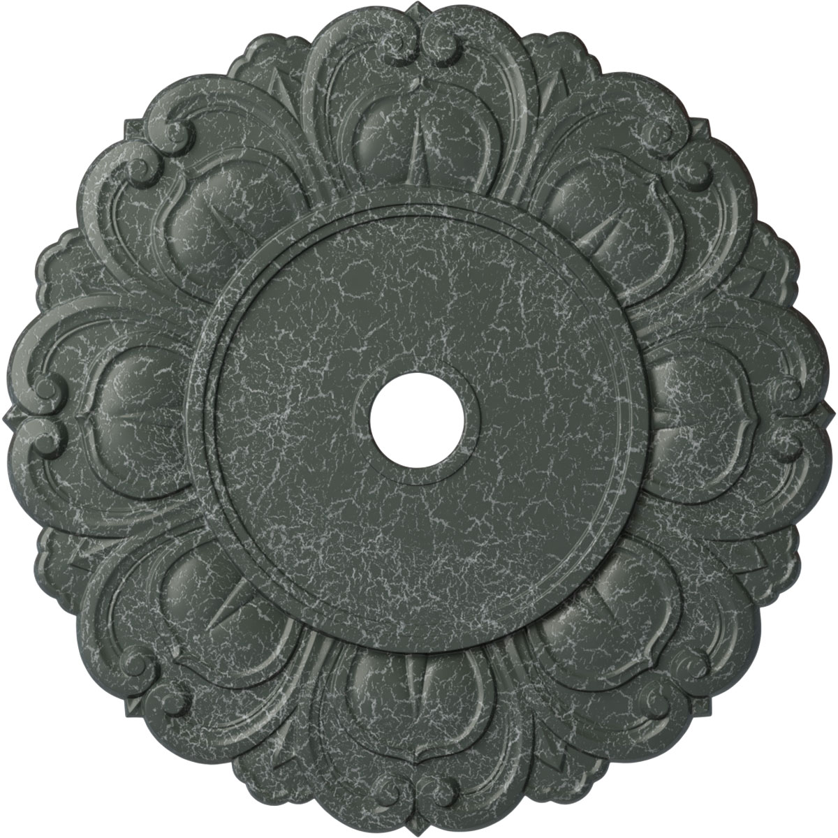 Ekena Millwork CM32ANAGC Angel 32.25-in W x 32.25-in L Painted Athenian Green Crackle Polyurethane Whole Ceiling Medallion