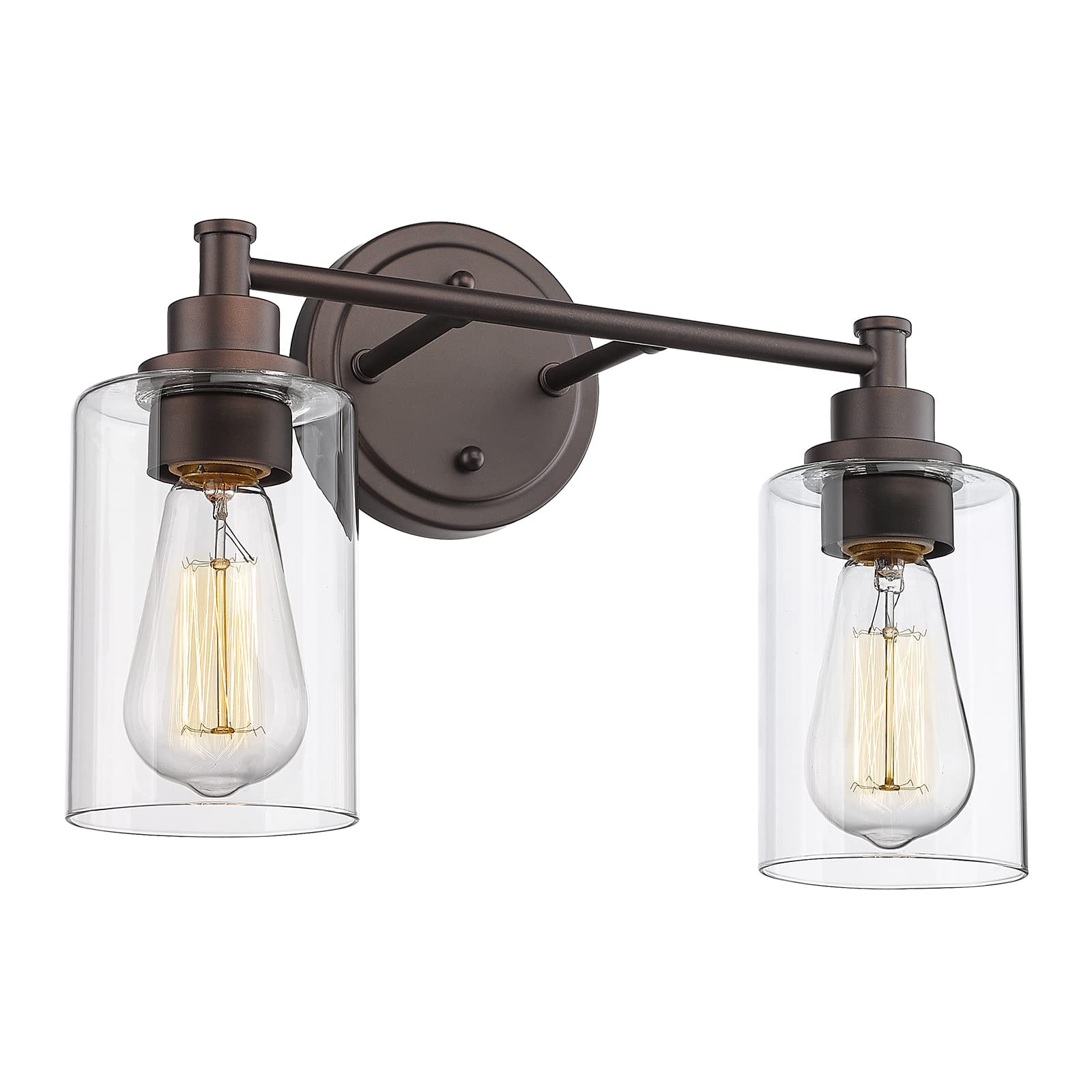 LTMATE LS4FYC56B-2W ORB JAZAVA 14.25-in 2 -Light Oil-rubbed Bronze Industrial Vanity light