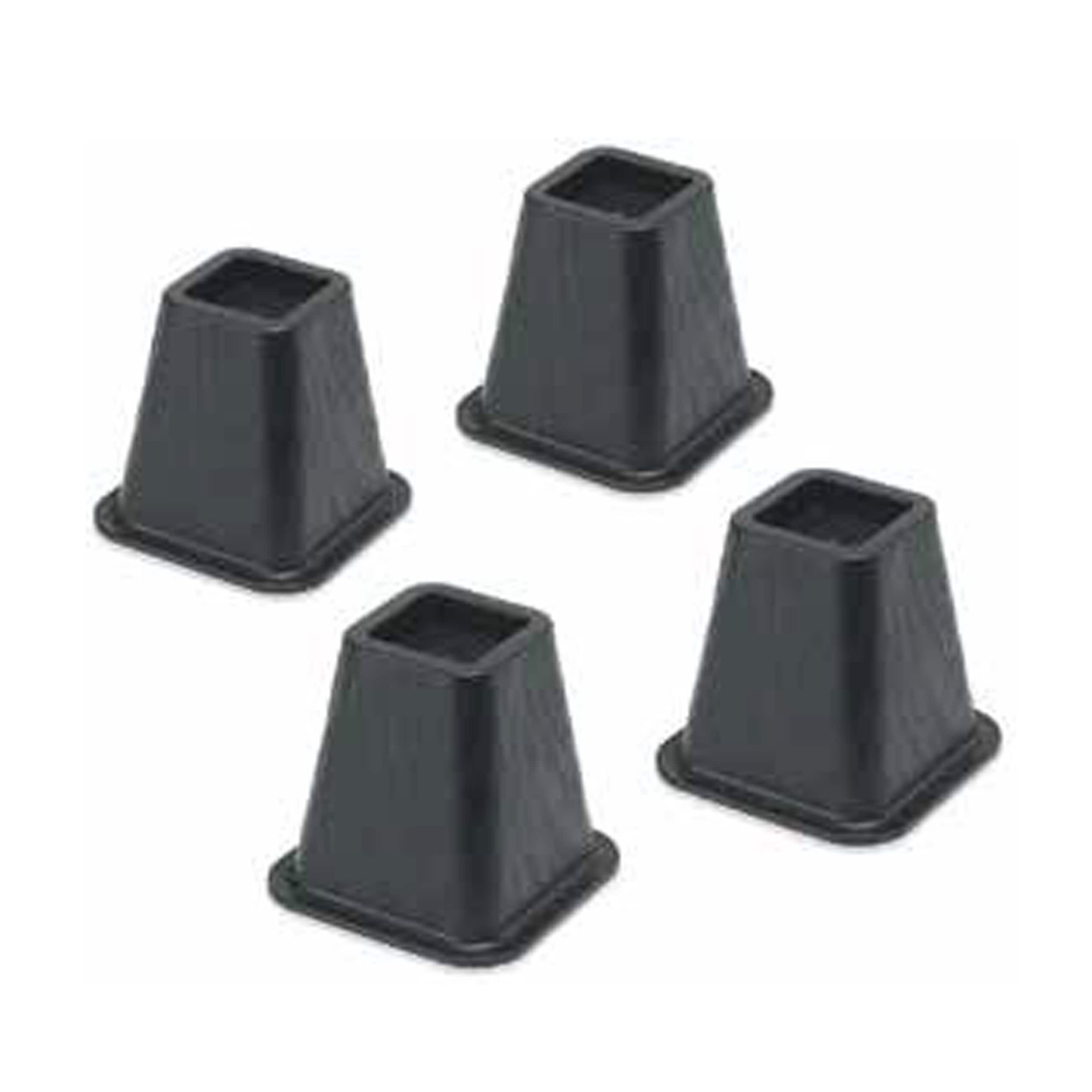 Whitmor 6511-3349-BLK 4-Piece 6-in Black Plastic Bed Risers