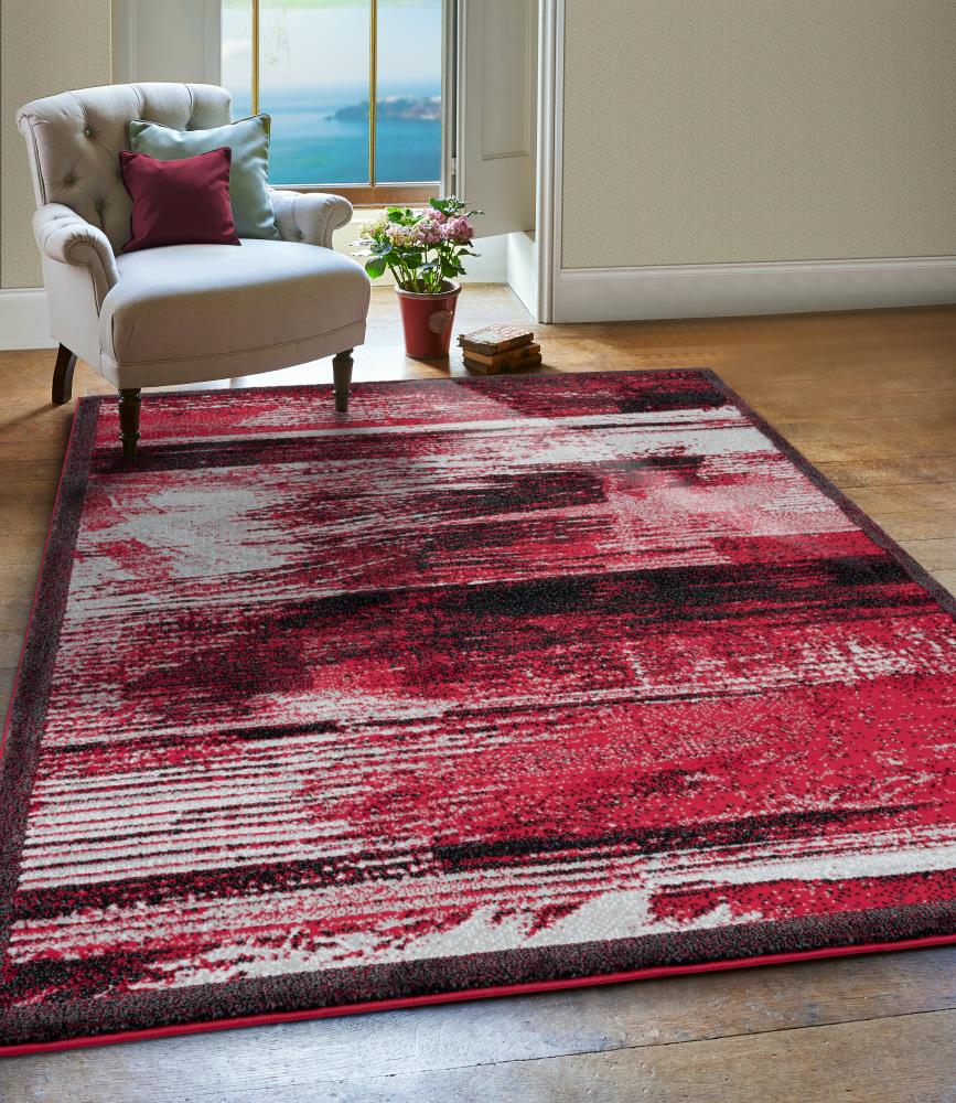 MDA Rugs Alicante 5 x 8 Red Indoor Abstract Area Rug in the Rugs ...