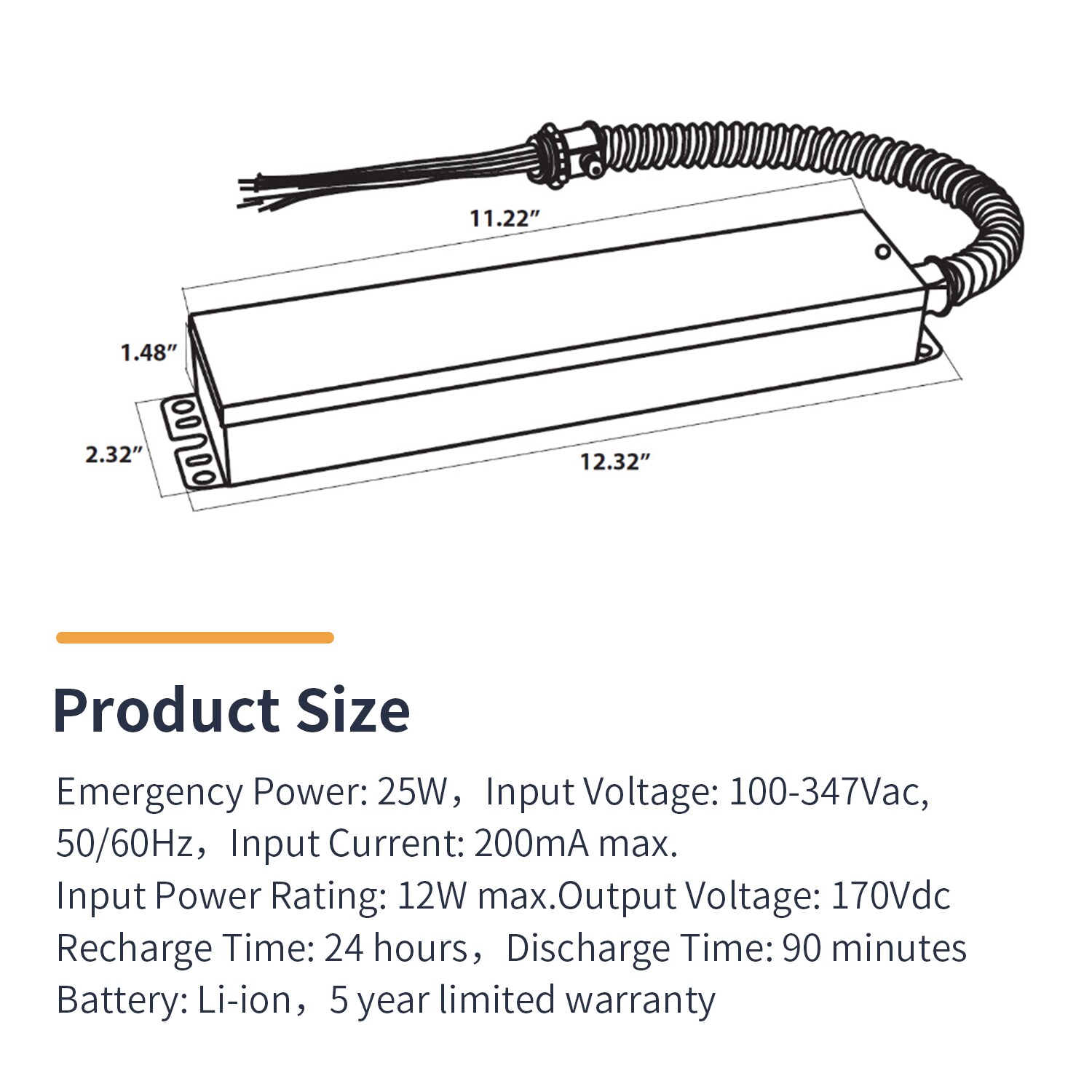 LED One LOC-EMDR-25WHV Emerg-Light-Battery-Packs - View #4