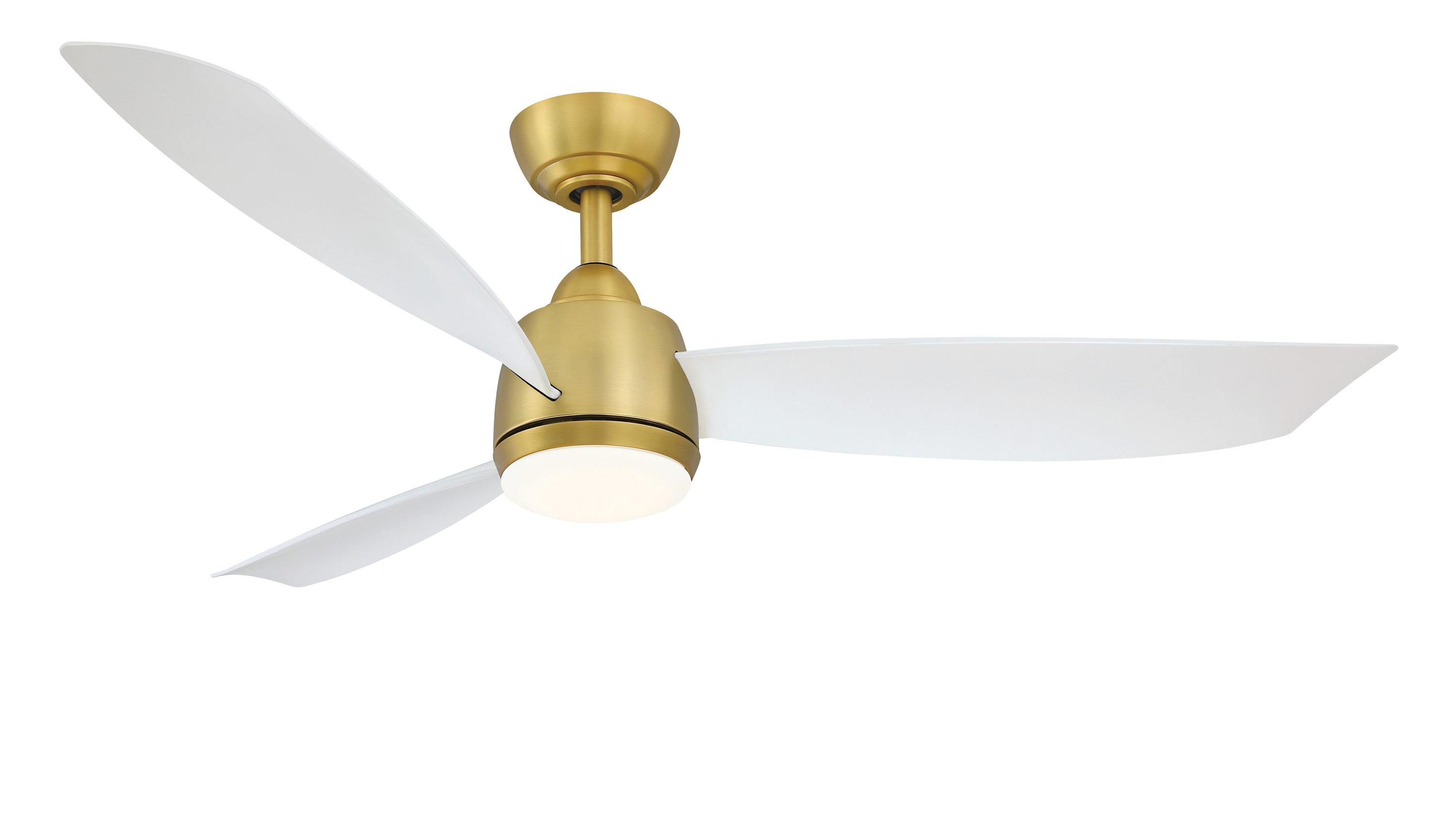 AireFlex 52-in Brushed Satin Brass Color-changing LED Indoor/Outdoor Ceiling Fan with Light Remote (3-Blade) | - Fanimation Studio Collection LP7675LBS