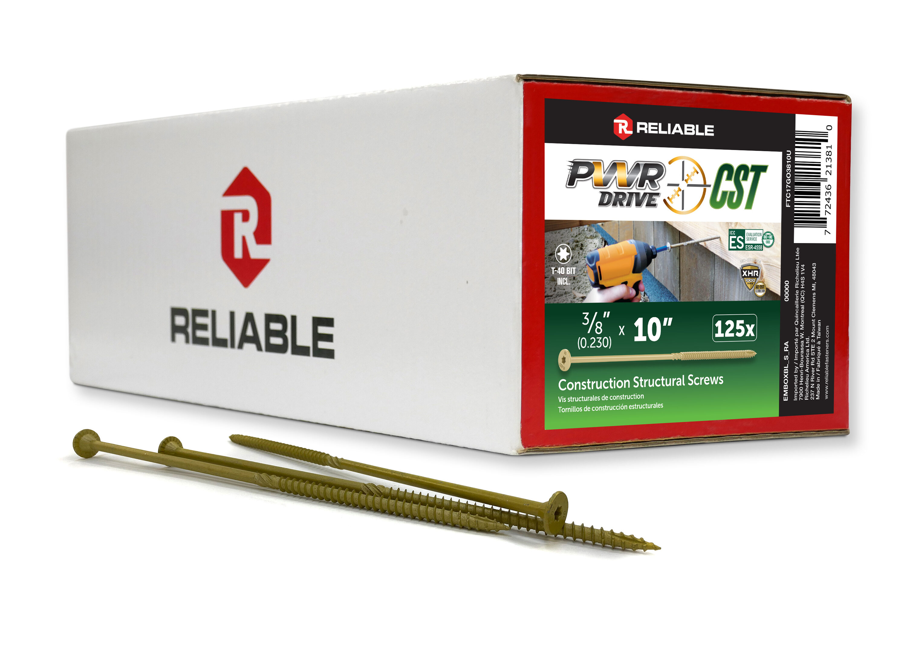 PWR DRIVE Reliable 3/8-in x 10-in Wood to wood Deck Screws 125 -Per Box