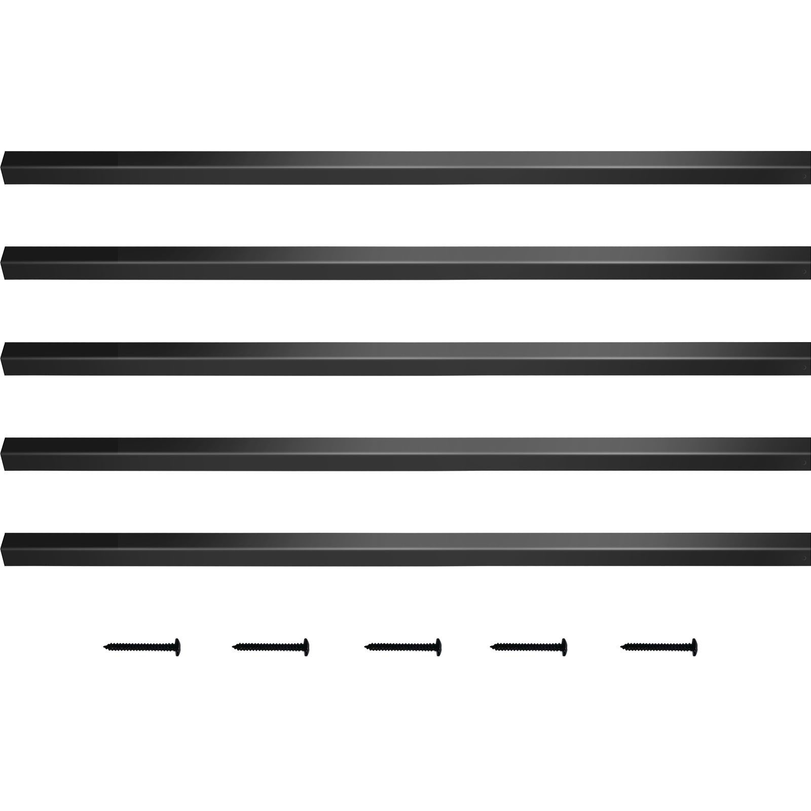 GIVIMO 101-Pack Aluminum Alloy Deck Balusters 26-in x 0.75-in Square Metal Deck Spindles Powder-Coated Matte Black Stair Porch Railing for Wood Composite Deck