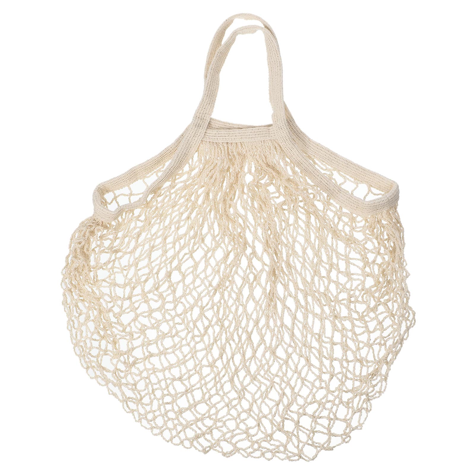 Unique Bargains Cotton Mesh Bag 15x13.8 Inch Reusable Washable Mesh Net String Grocery Bags Organizer for Fruits Vegetables Shopping Beige White #S25072801UX0680