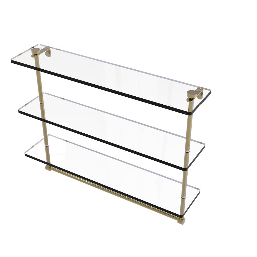 Allied Brass NS-5/22TB-UNL Unlacquered Brass 3 -Tier Wall mount Bathroom Shelf ( 22-in x 18-in x 5-in )