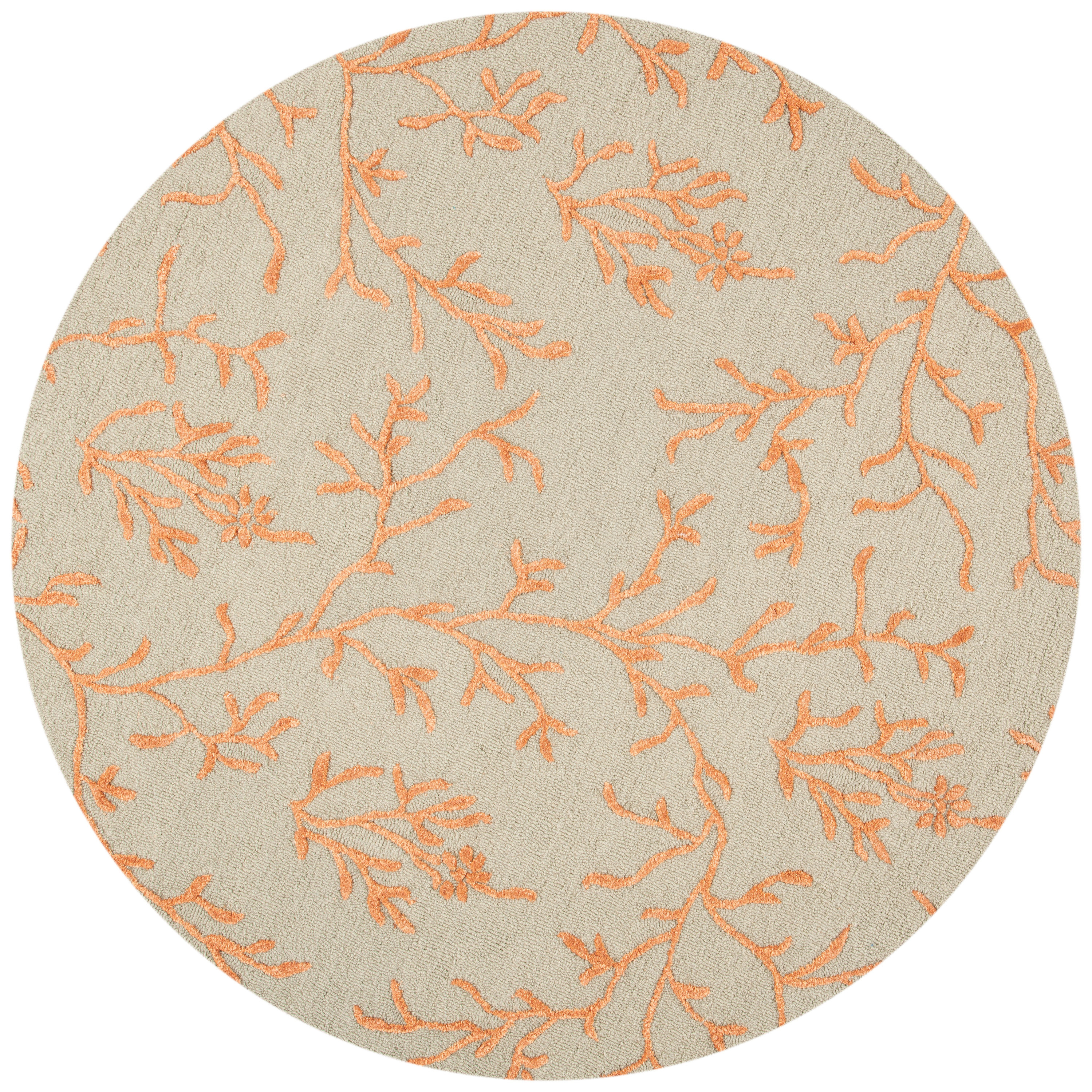 Safavieh SOH214A-6R Soho Sirje Ferns 6 x 6 (ft) Tufted Wool Green/Gold Round Indoor Floral/Botanical Bohemian/Eclectic Area rug