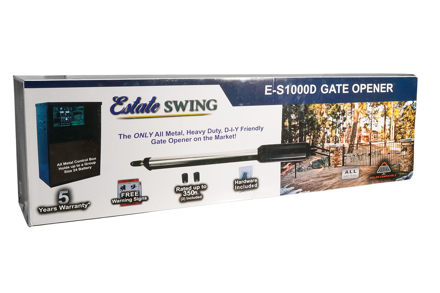 Estate Swing 12 Ft Dual Swing Universal Battery Driveway Gate Opener Kit Solar Compatible In 8302