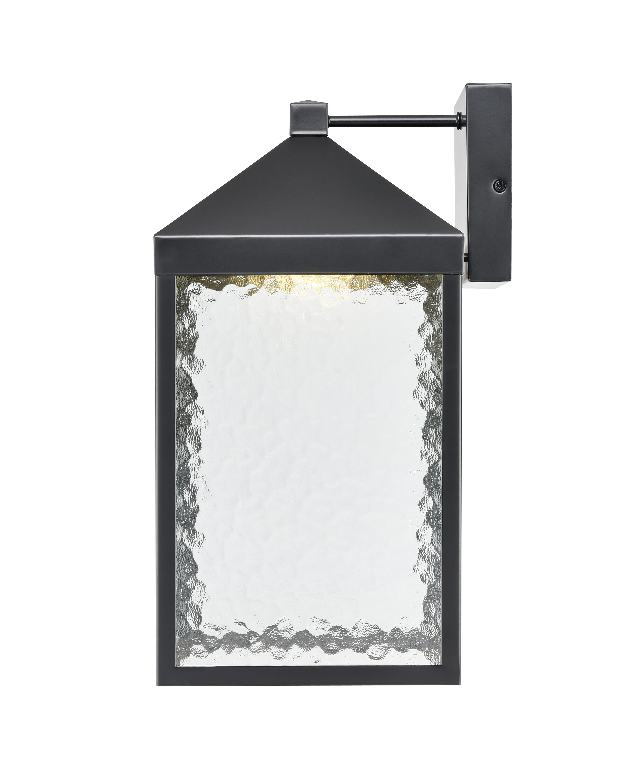 Aaron 18" Black Metal Lantern-Style Outdoor Sconce