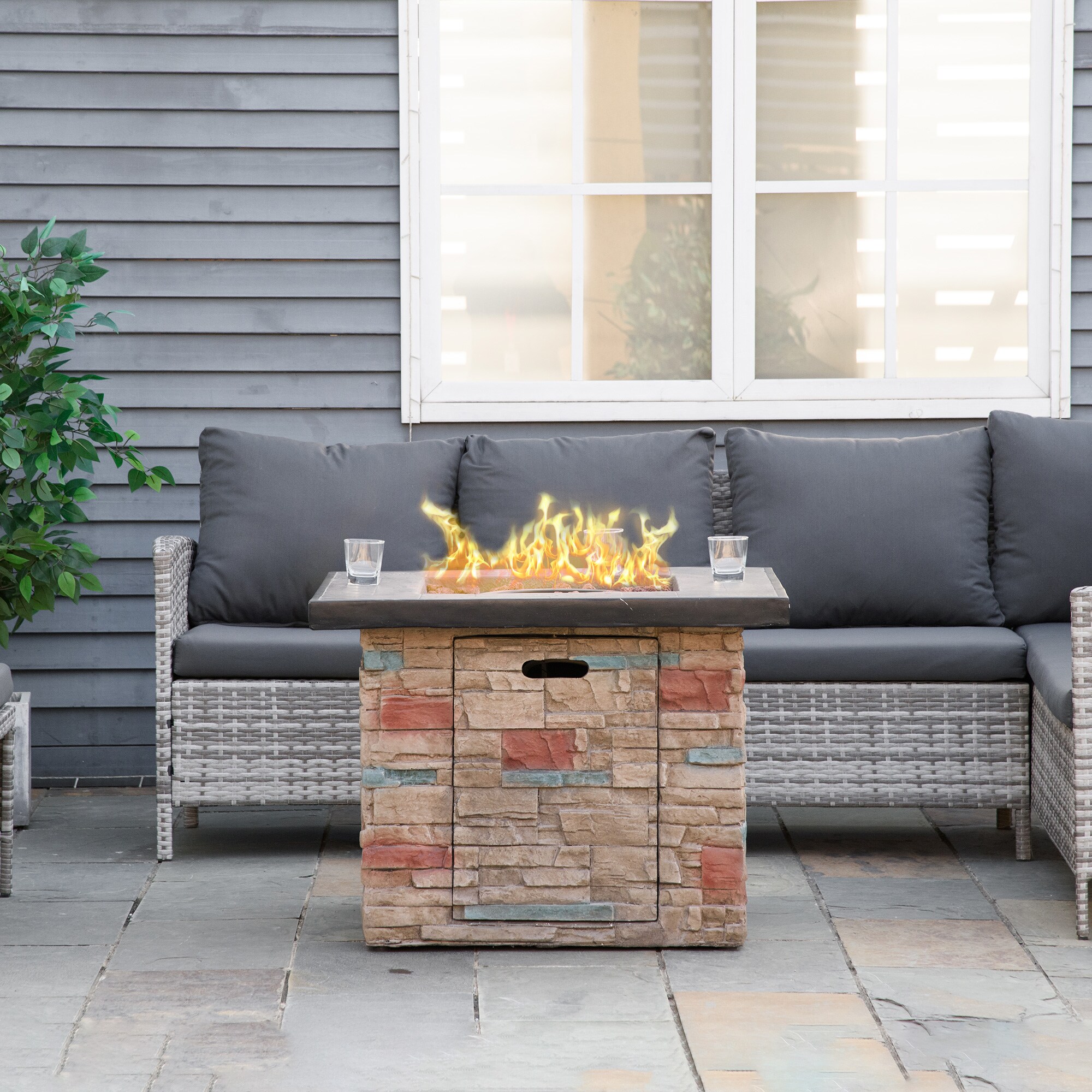 Outsunny 842-222 Outdoor-Gas-Fireplaces - View #2