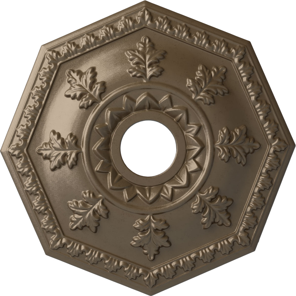 Ekena Millwork CM18NTWSS Nottingham 18-in W x 18-in L Painted Warm Silver Polyurethane Whole Ceiling Medallion