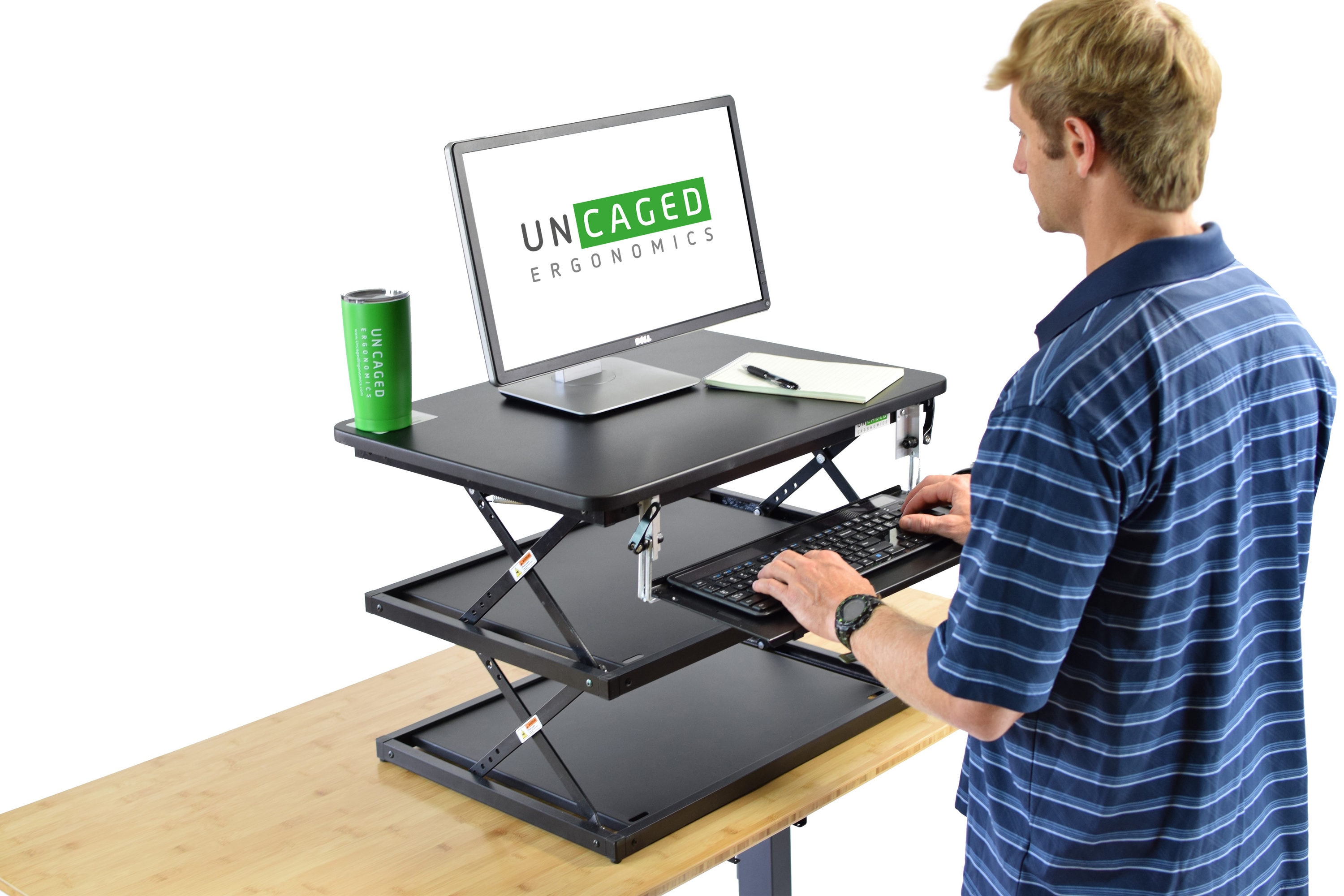Change Desk Standing Desk Riser in Black | - Uncaged Ergonomics CDM-B