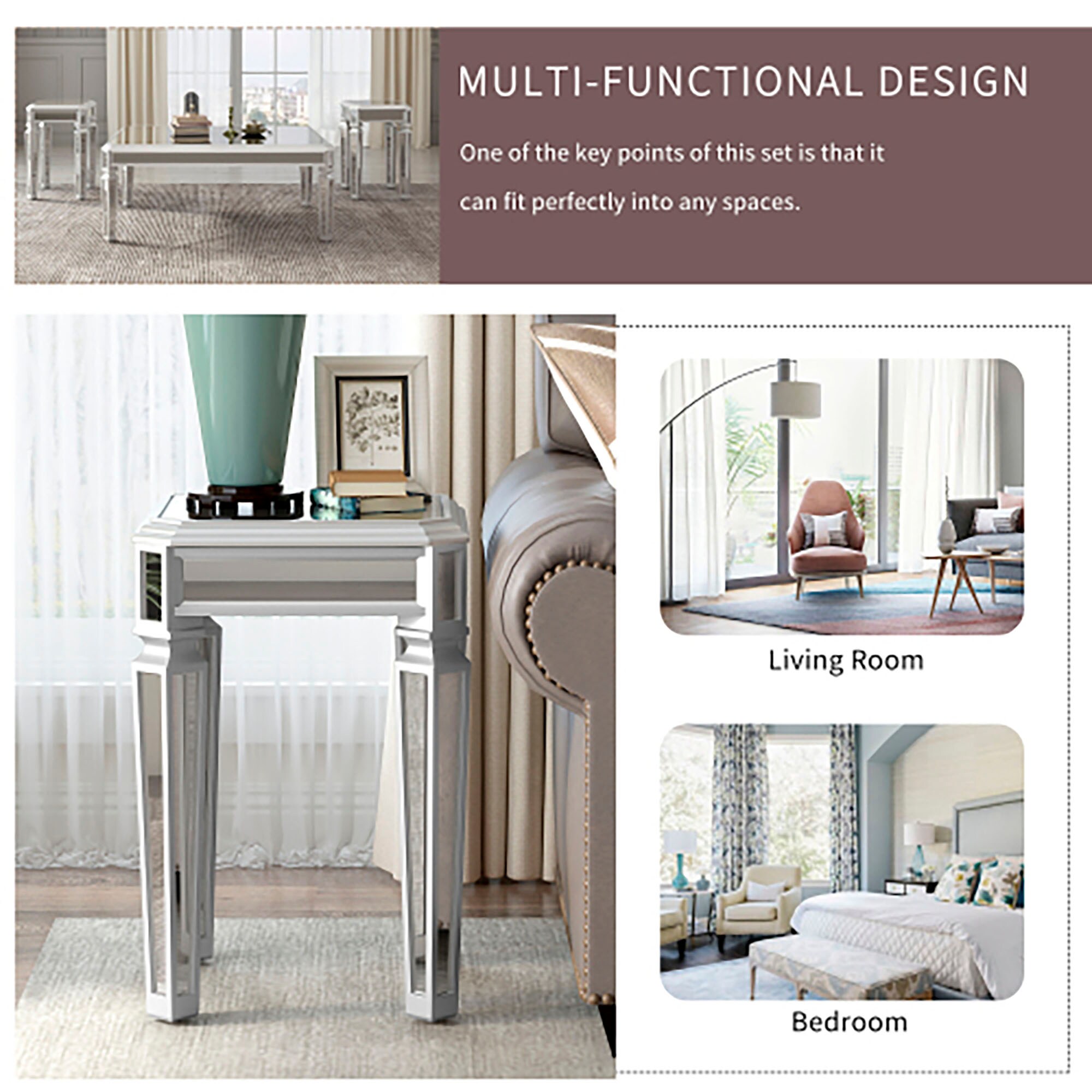 Clihome OTCH-SD001-2AD Accent-Table-Sets - View #6
