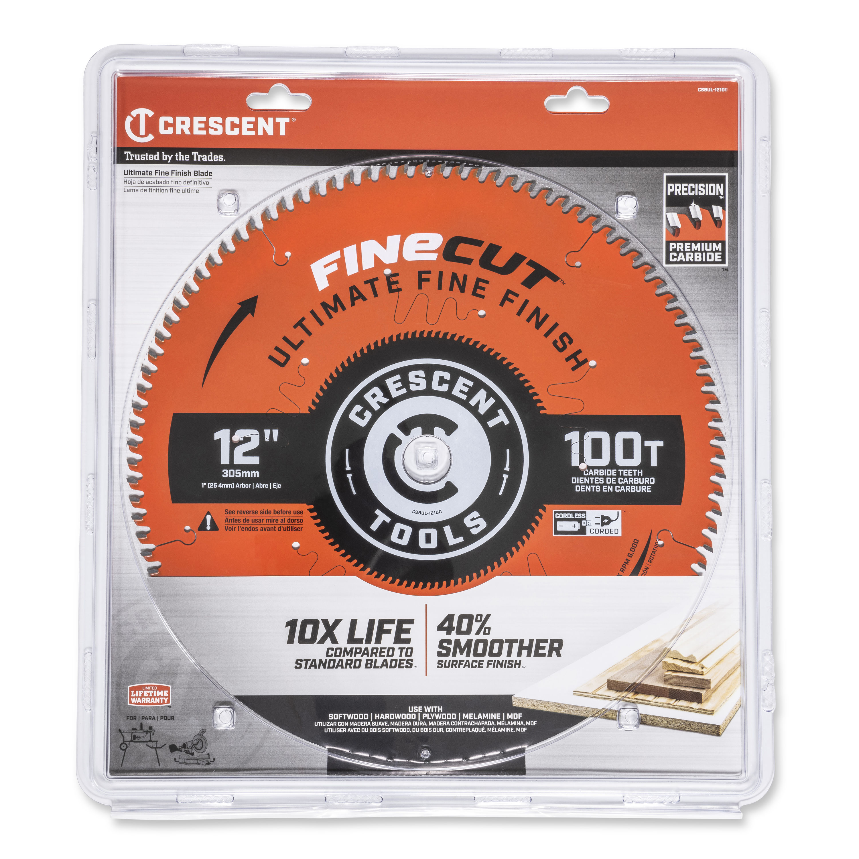 Crescent Ultimate Finish 12-in 100-Tooth Fine Finish Carbide