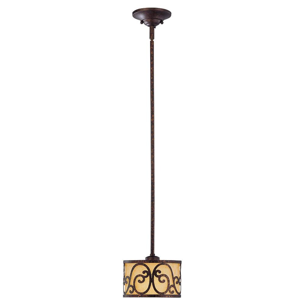  20227035 Shandy New Tortoise Shell Traditional Textured Glass Bowl Mini Pendant Light