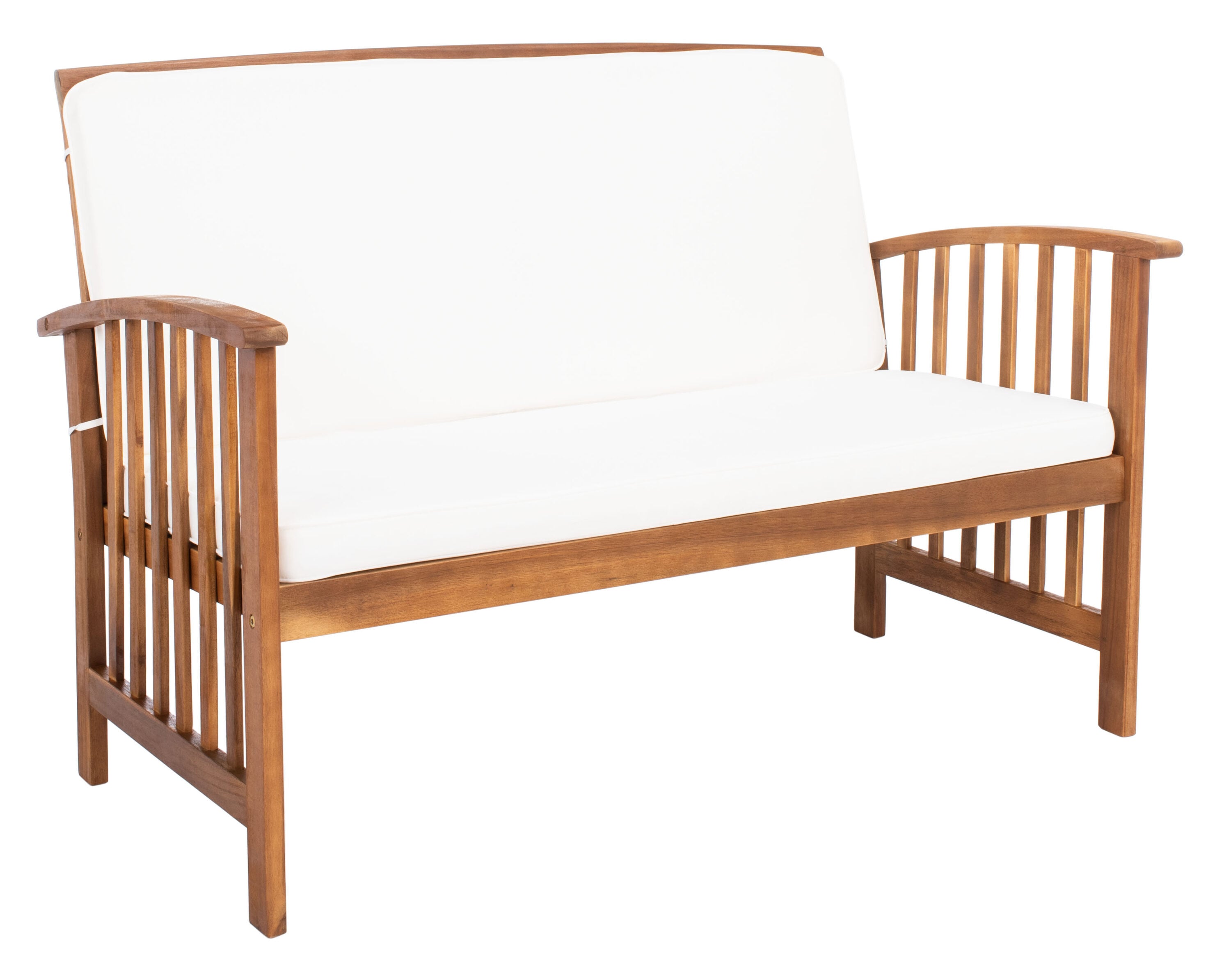 Safavieh PAT7007A Rocklin 4 -Piece Patio Conversation Set with Off-white Cushions