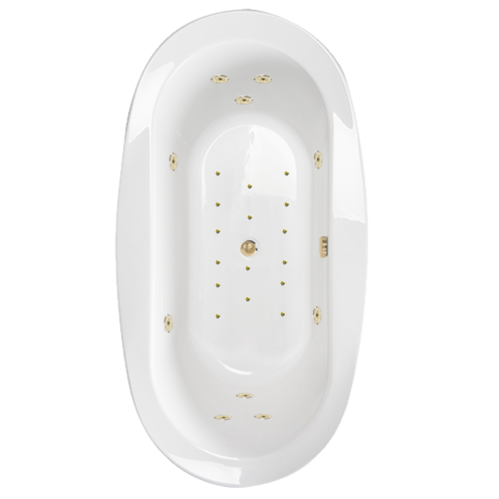 Combination Tub 36-in x 66-in White Acrylic Oval Drop-In Whirlpool and Air Bath Combination Tub (Reversible Drain) | - WaterTECH C6636 WHITE