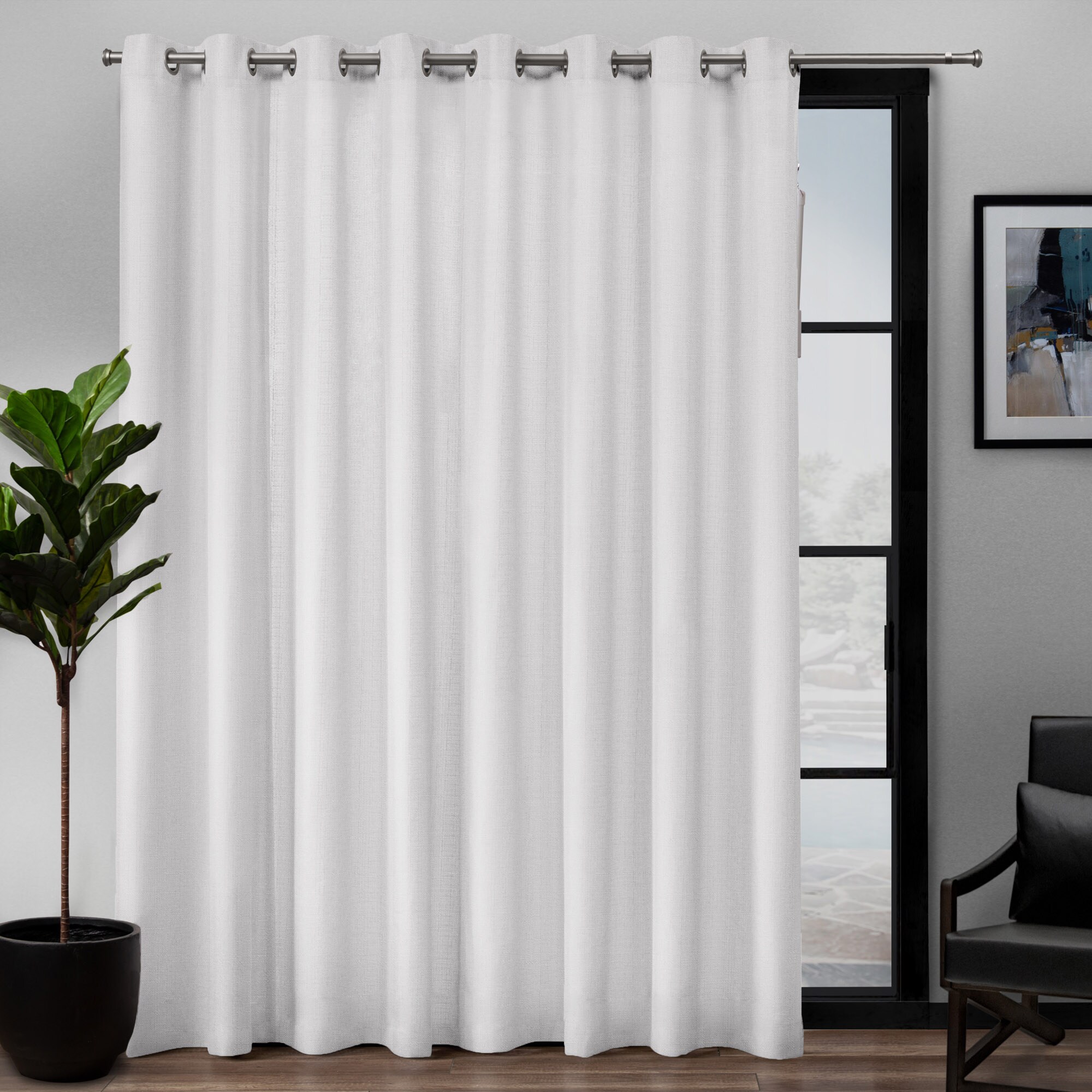 Exclusive Home EH8443-01-1-96G 96-Inches Winter Light filtering Grommet Single curtain panel