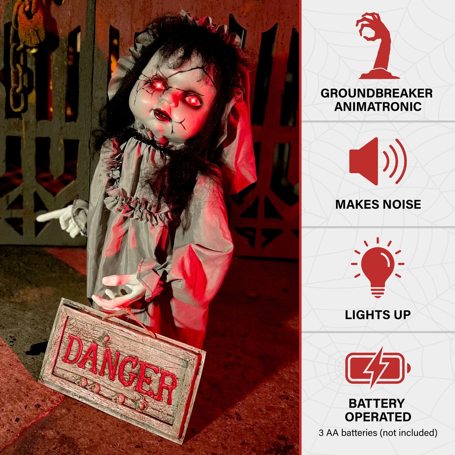 Haunted Hill Farm HHGIRL-11FLSA Halloween-Animatronics - View #2