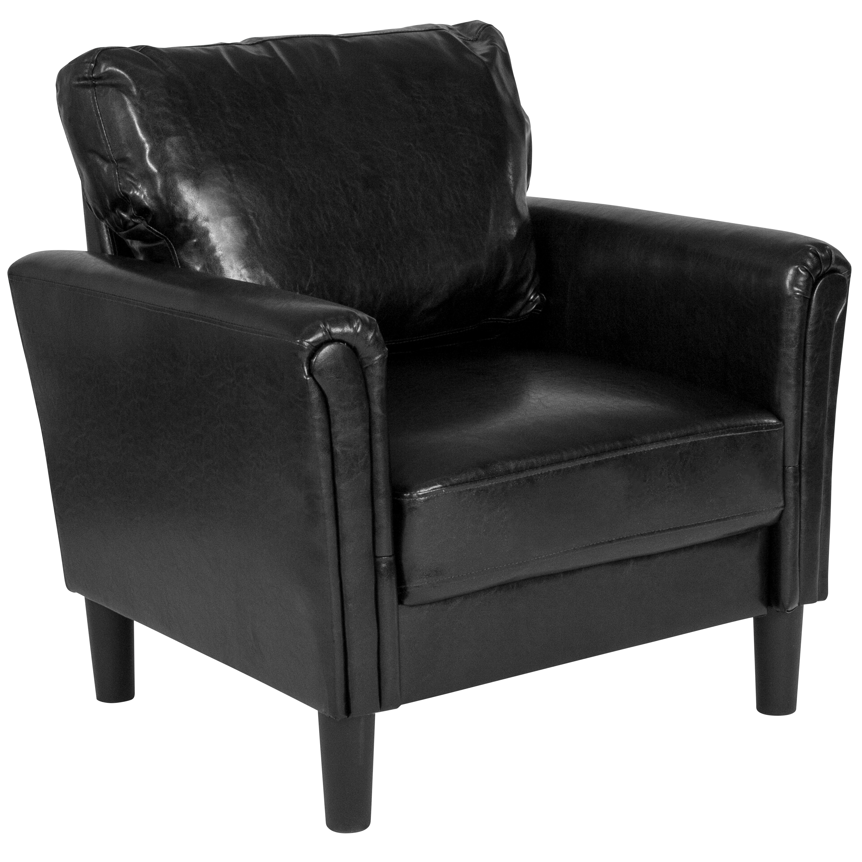 Flash Furniture Bari Modern Black, Silver Leather Chair