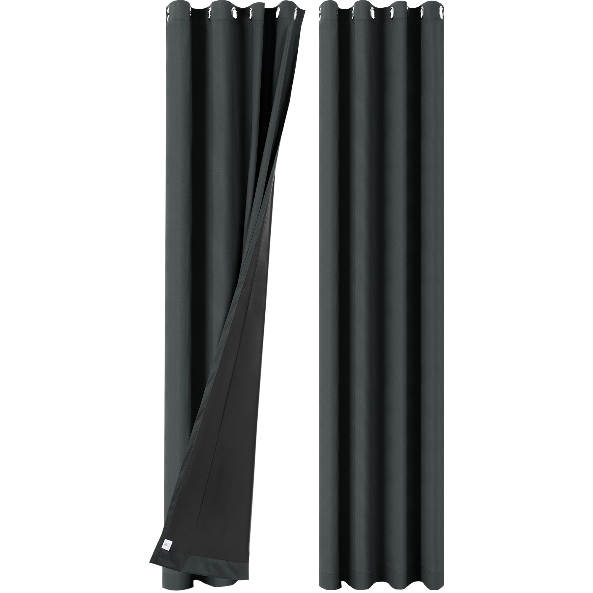 Unique Bargains All Blackout Curtains for Bedroom with Black Liner Double Layers Waterproof Grommet Thermal Insulated Window Curtains 108 Inch Length 2 Panels Set (Black 52 x 108 Inch)