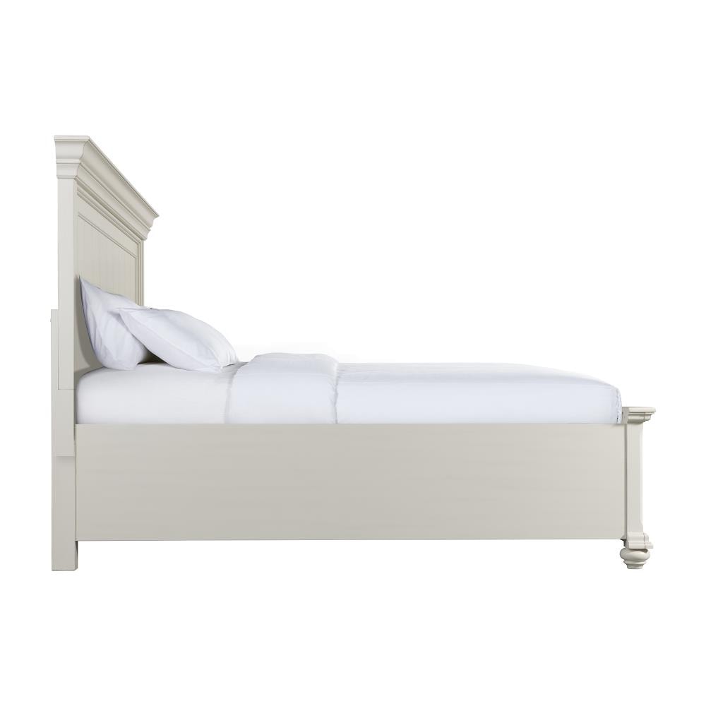 White King Transitional Wood Storage Bed with Headboard and Drawers
