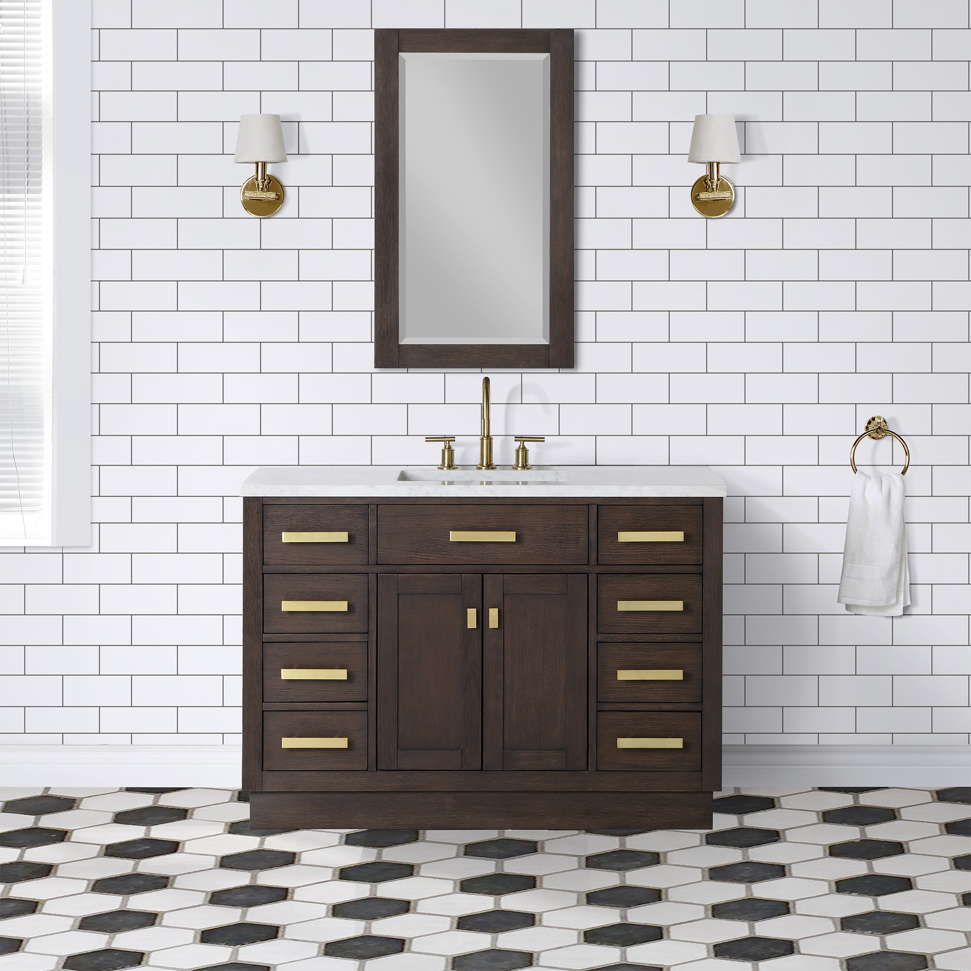 allen + roth 49-in Shadow Storm Natural Marble Undermount Single Sink  3-Hole Bathroom Vanity Top in the Bathroom Vanity Tops department at