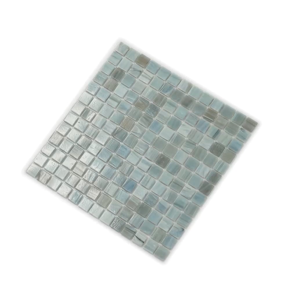 Celestial 12" x 12" Ash Gray Glass Mosaic Tile