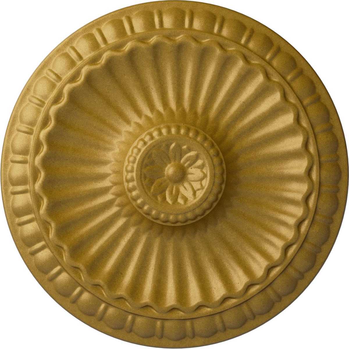 Ekena Millwork CM11LIPGS Linus 11.25-in W x 11.25-in L Painted Pharaohs Gold Polyurethane Whole Ceiling Medallion