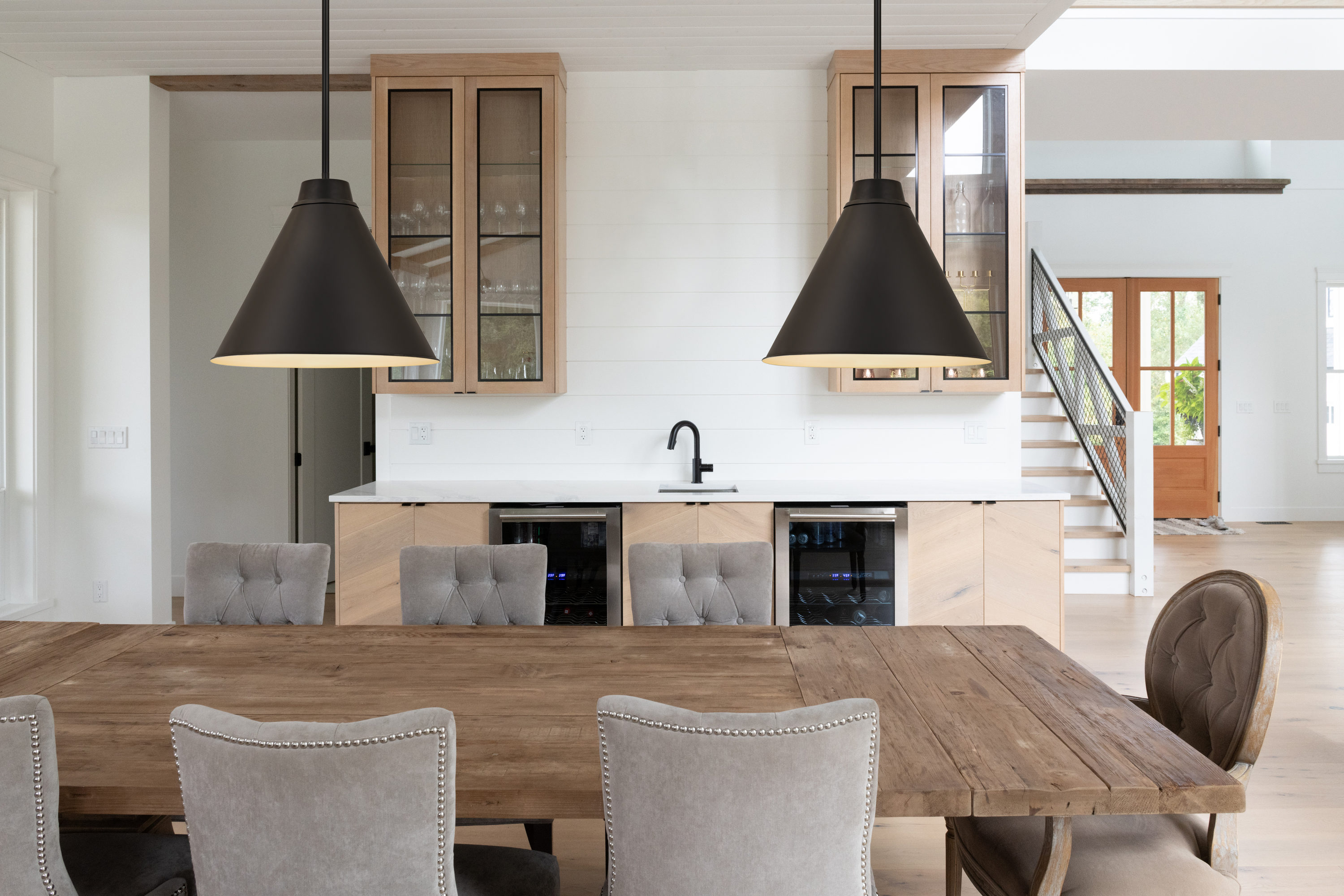 Eaton 18" Matte Black and Nickel Industrial Pendant Light