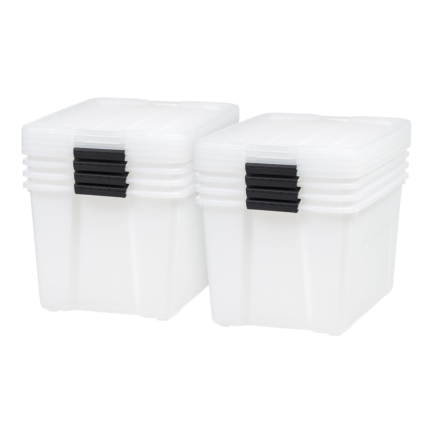 IRIS 5-Pack Stack and Pull Small 8-Gallons (32-Quart) Gray Tote with  Latching Lid