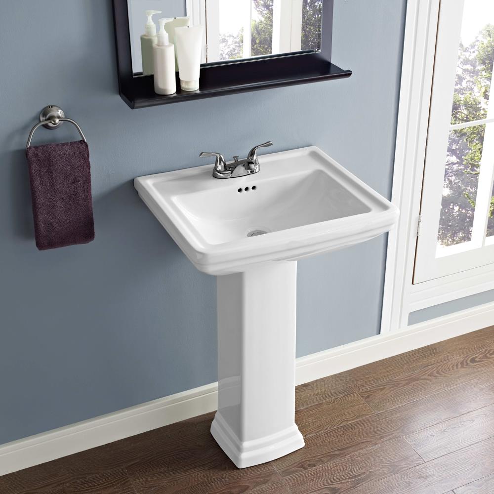 Better Vanity E-P06 White Pedestal Sink
