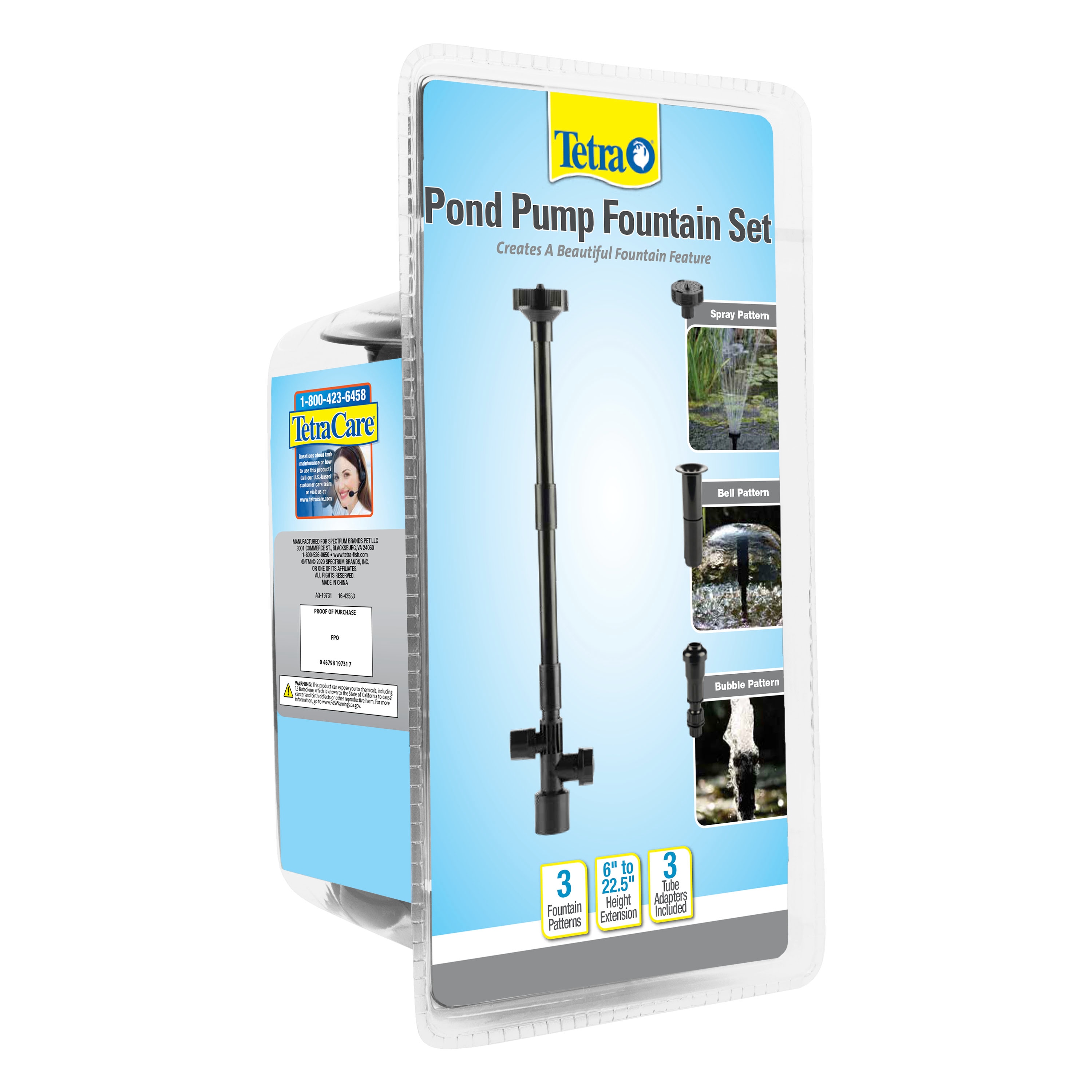 Tetra Black Adjustable Fountain Head Kit with 3 Patterns