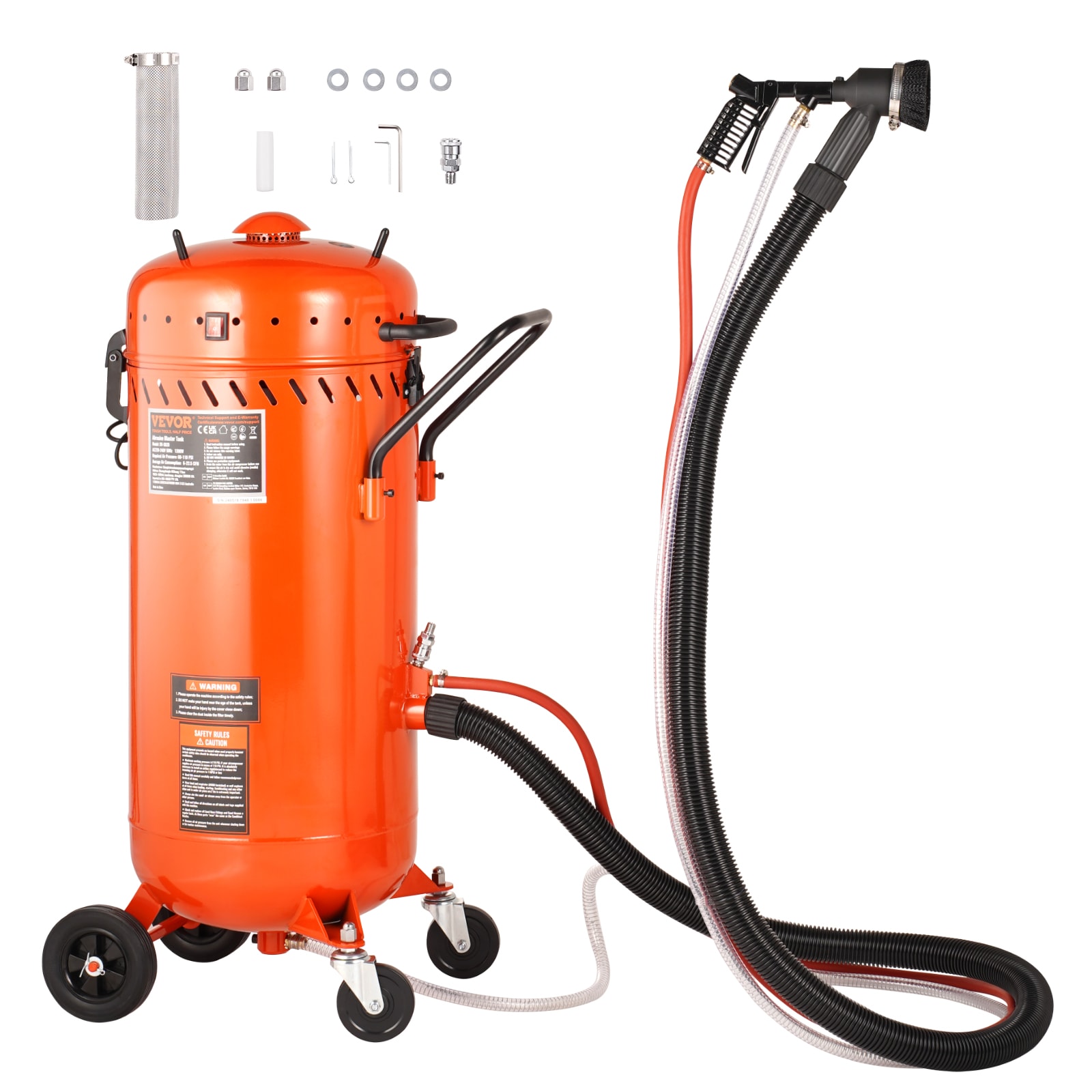 VEVOR PSGP286125PSIP3JOV1 28 Gallon Vacuum Sand Blaster 25-CFM Sand blaster