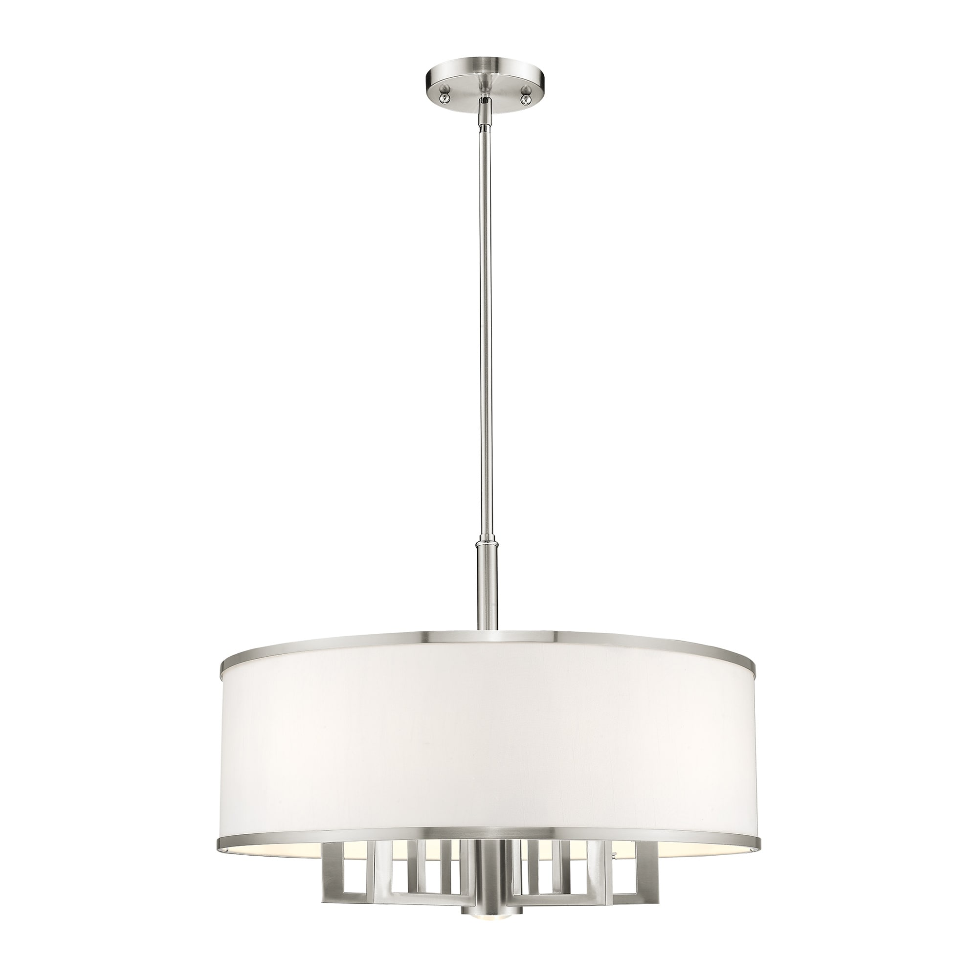 Livex Lighting Park Ridge 7-Light Brushed Nickel Transitional Drum ...