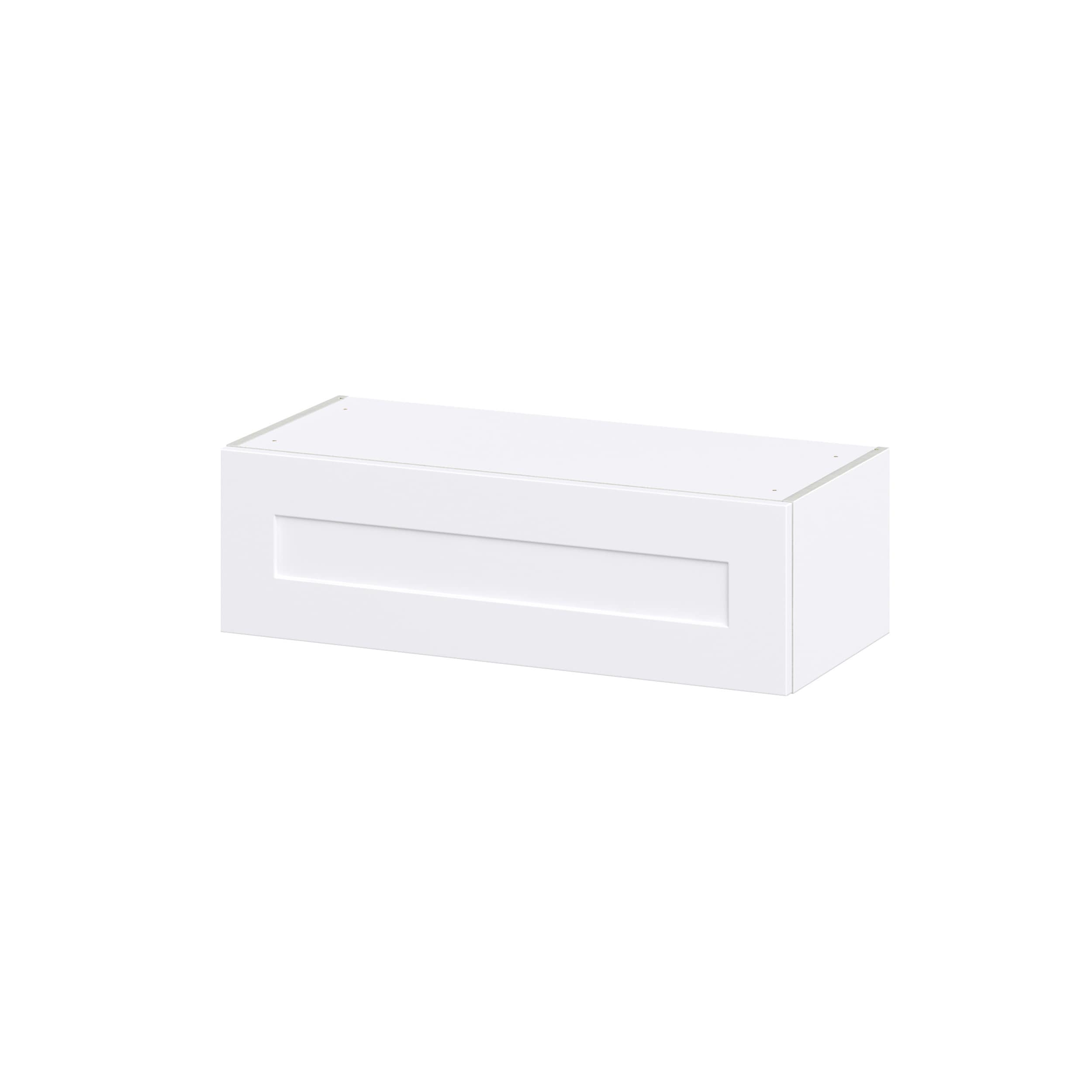 Hugo&Borg 33-in W x 10-in H x 14-in D Warm White Wall Fully Assembled Cabinet (Recessed Panel Shaker Door Style)