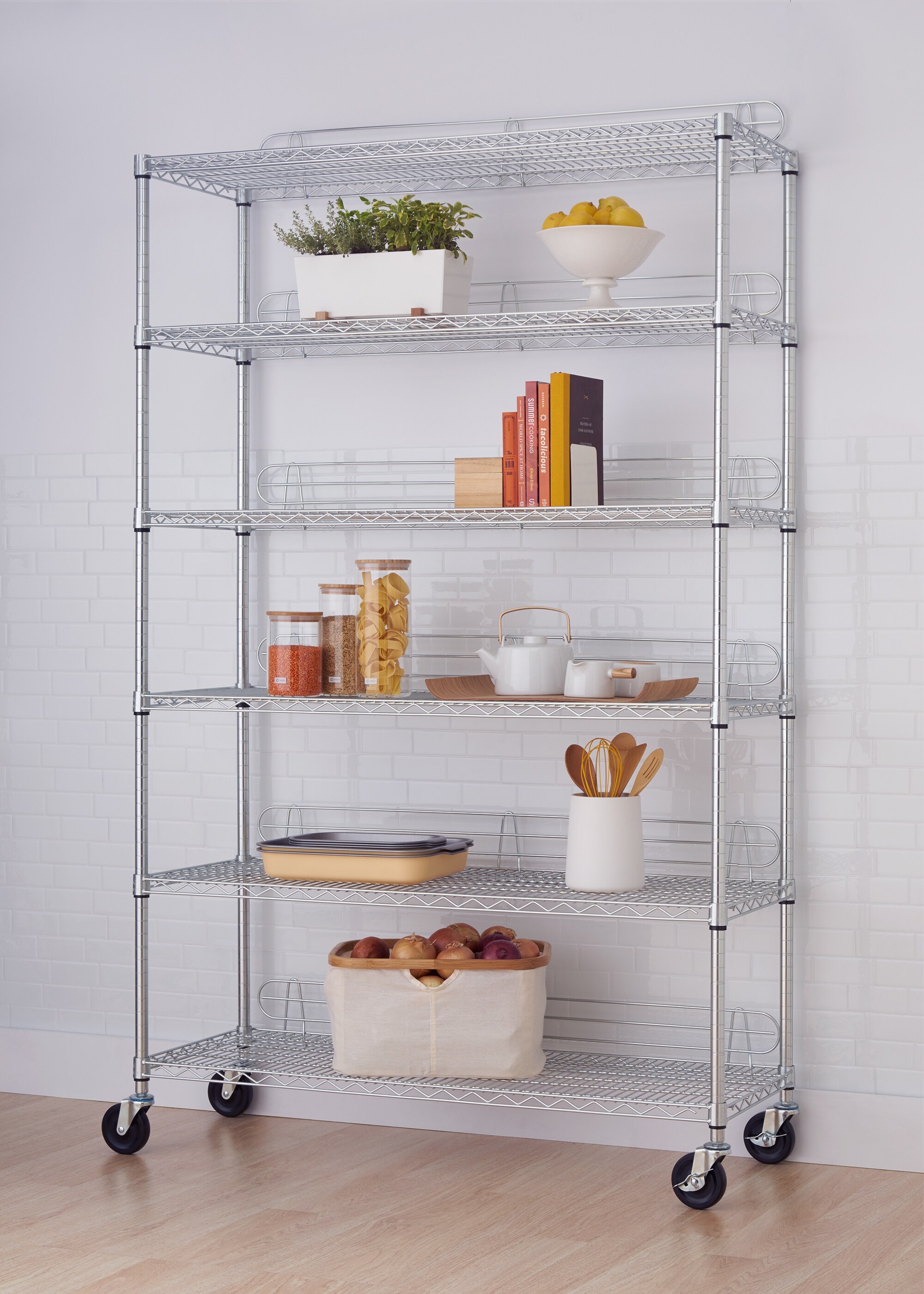 TRINITY Steel Heavy Duty 6-Tier Utility Shelving Unit (48-in W x 18-in ...